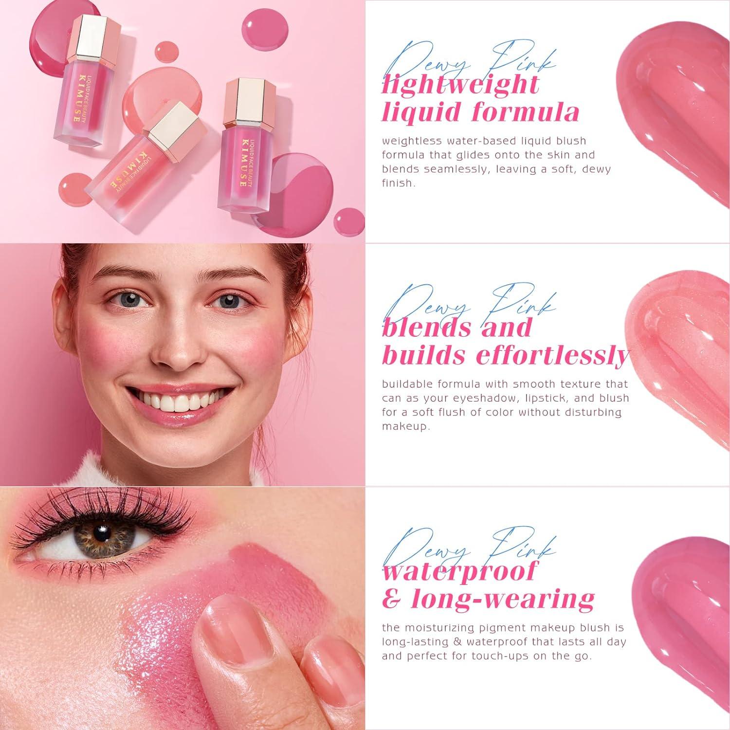 KIMUSE 2 Color Dual Cream Contour Stick & Weightless Soft Liquid Blush