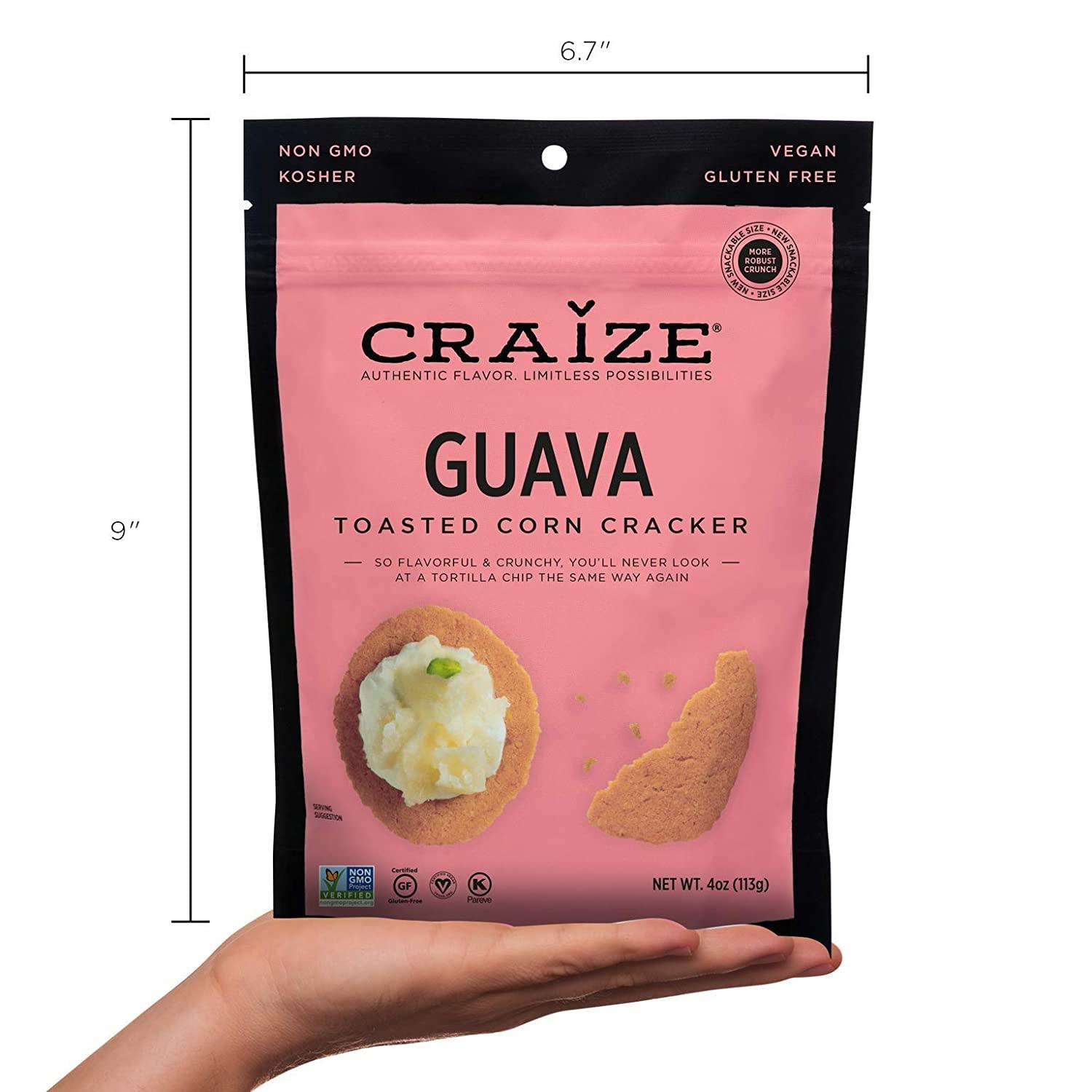 Craize Thin & Crunchy Guava Flavored Corn Crackers GlutenFree