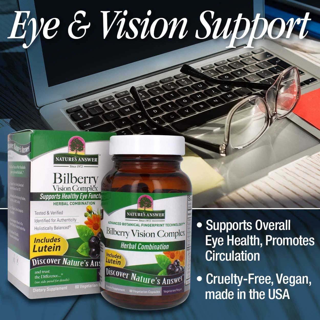 Nature's Answer Bilberry Vision Complex Capsules - 60 Vegetarian ...