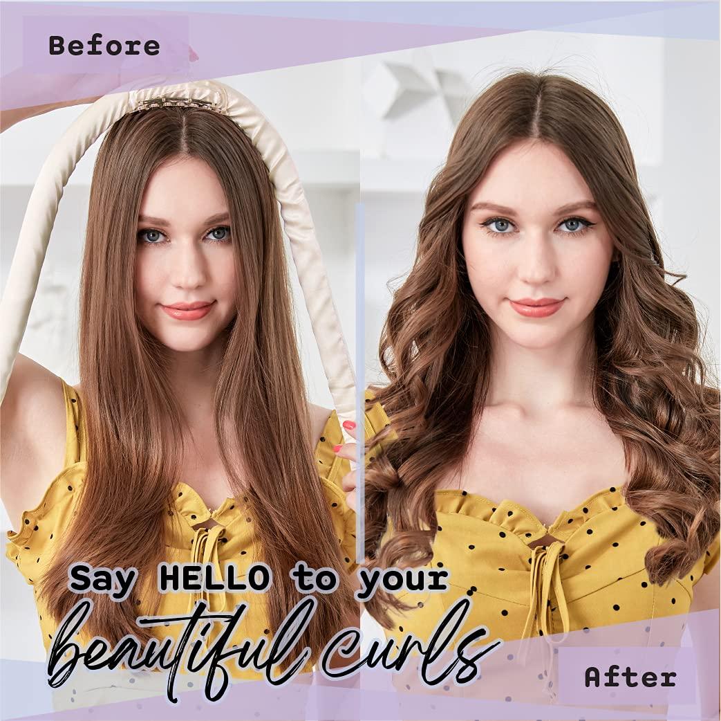 Heatless Curling Rod Silk Headband, No Heat Curls Rollers, Curlers with