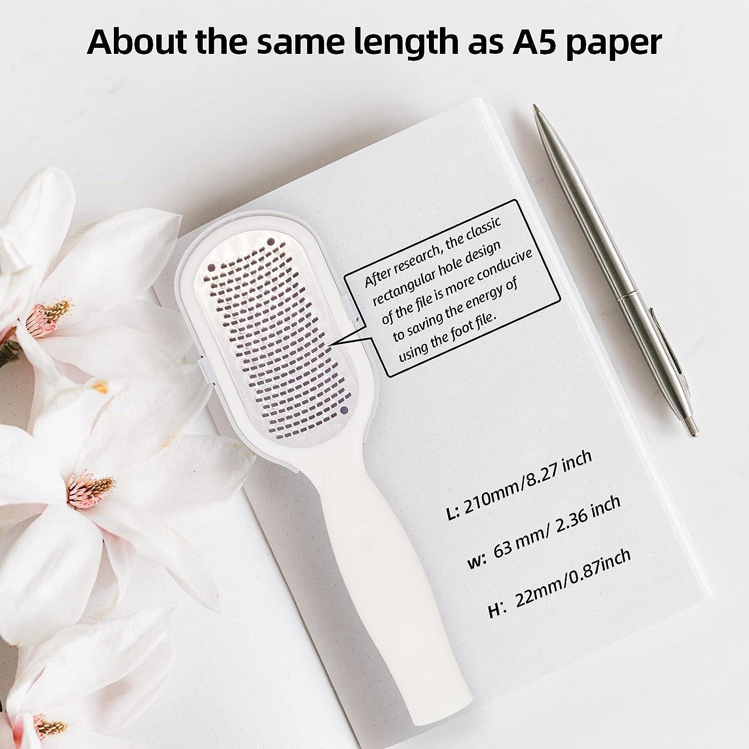 Professional Metal Foot File Callus Remover with Dead Skin Container -  Classic Shape Pedicure Tool for Women | White Miro-Files Foot Scrubber |  Buy Now with Express International Delivery | GoSupps.com