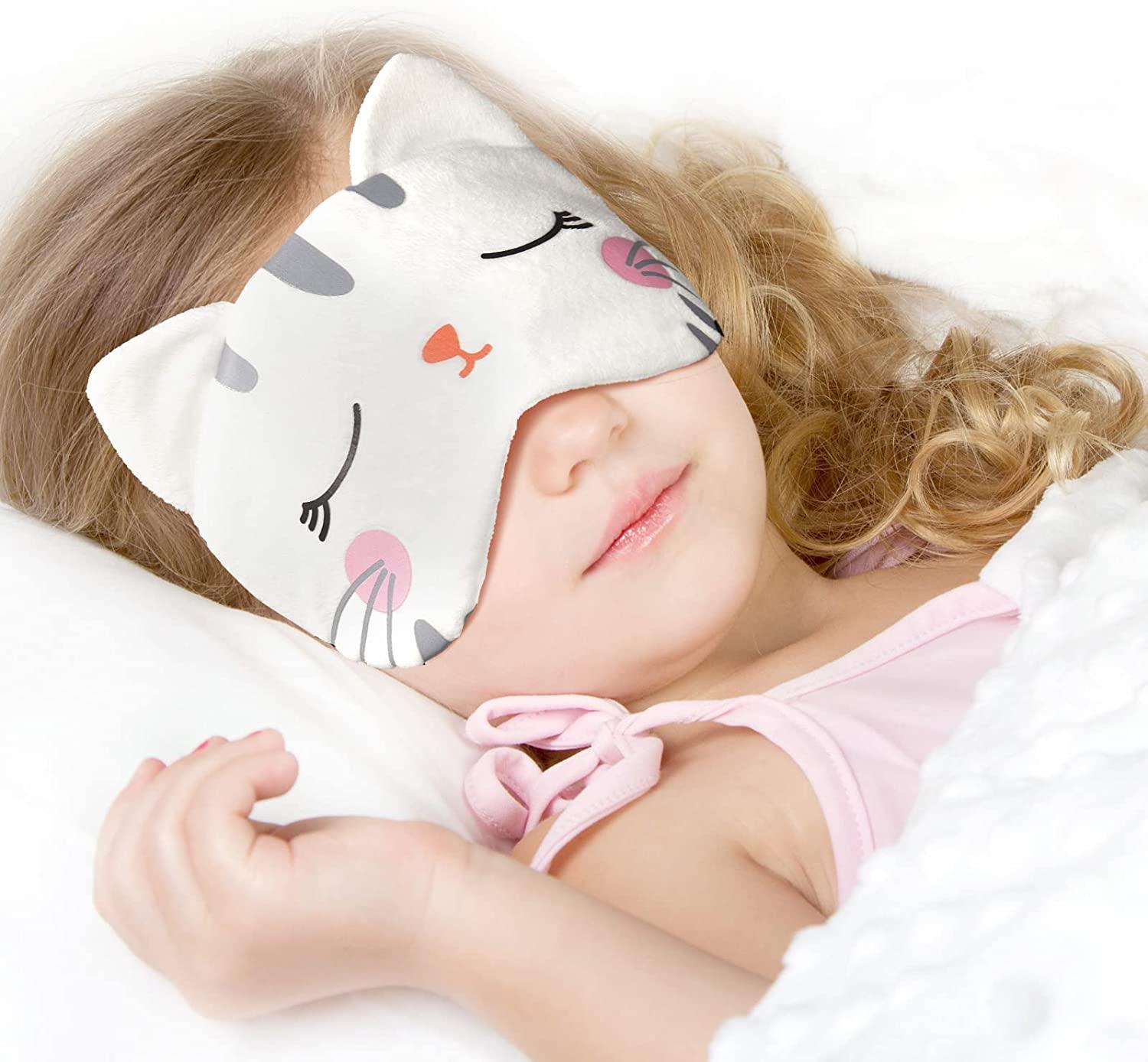 Cute Eye Mask for Sleeping 3 Pieces Cartoon Cat Dog Face Eye Cover