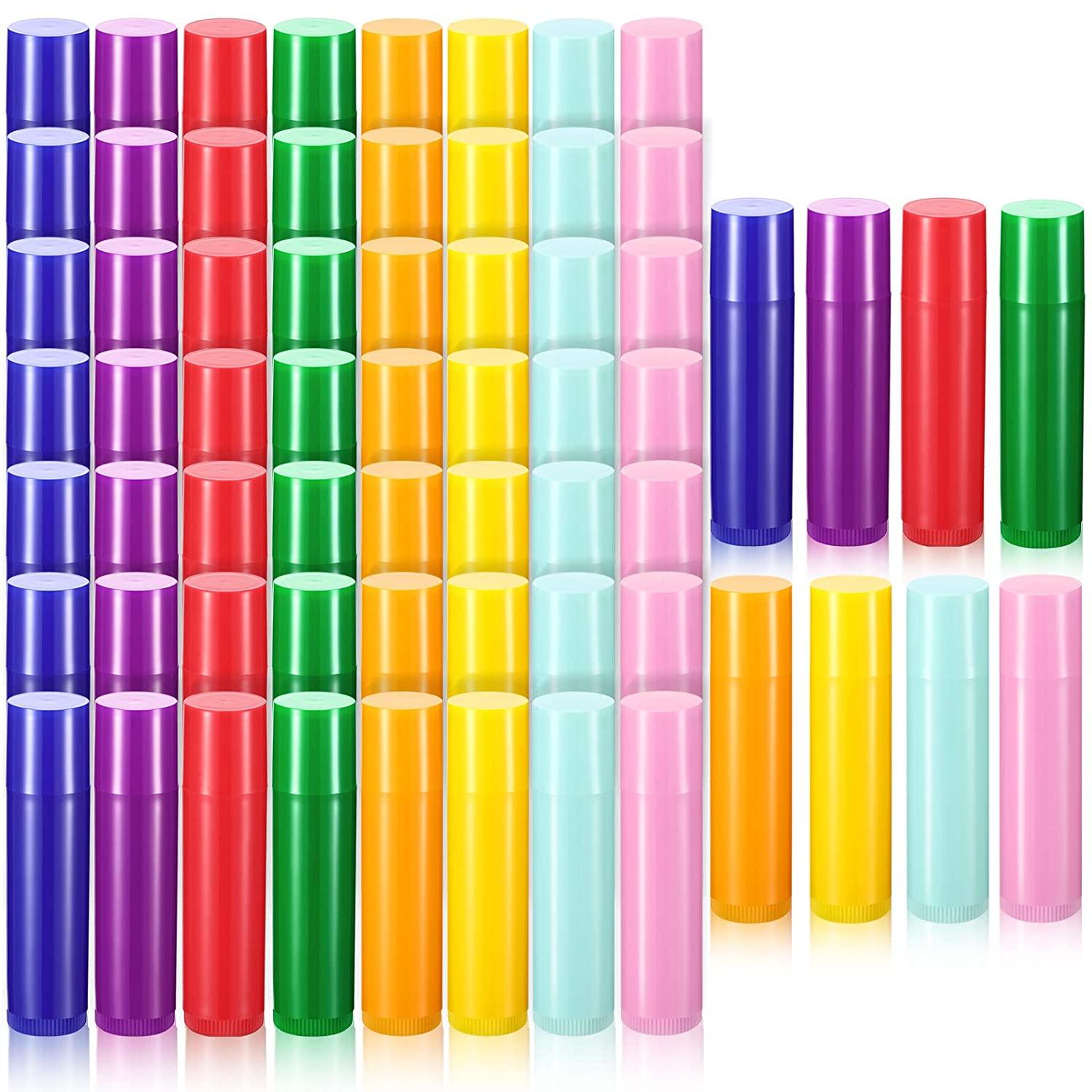 64Piece 5ml Empty Lip Balm Tubes Refillable Rotatable Plastic