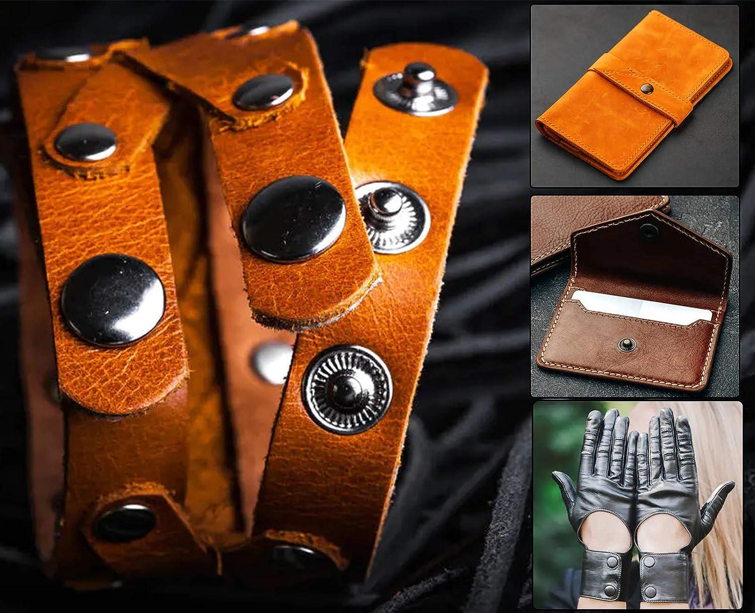 Toututu 120 Sets Leather Snap Fasteners Kit 12.5mm Metal Snap Buttons