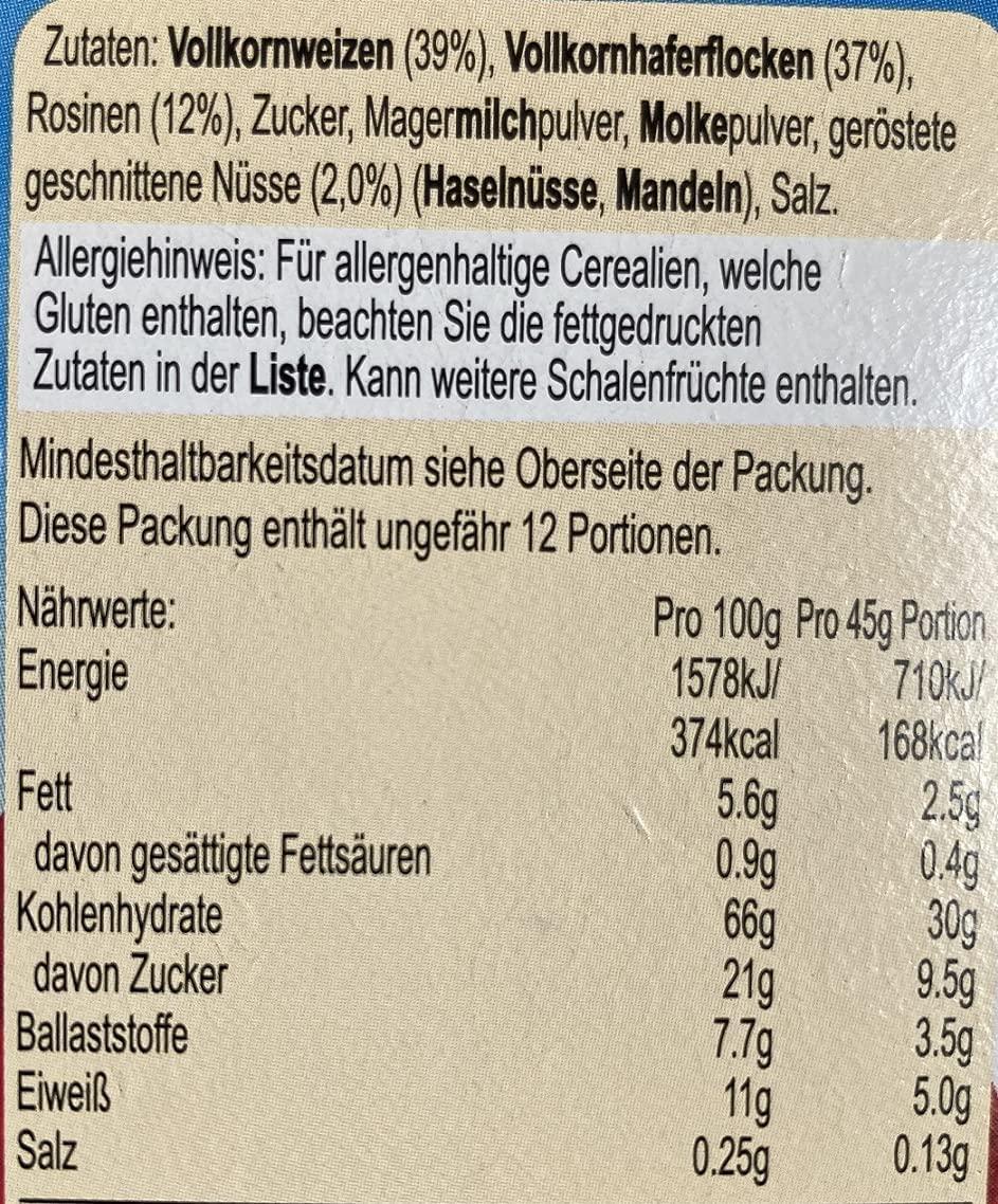 Alpen Muesli Original Medium Box 550g