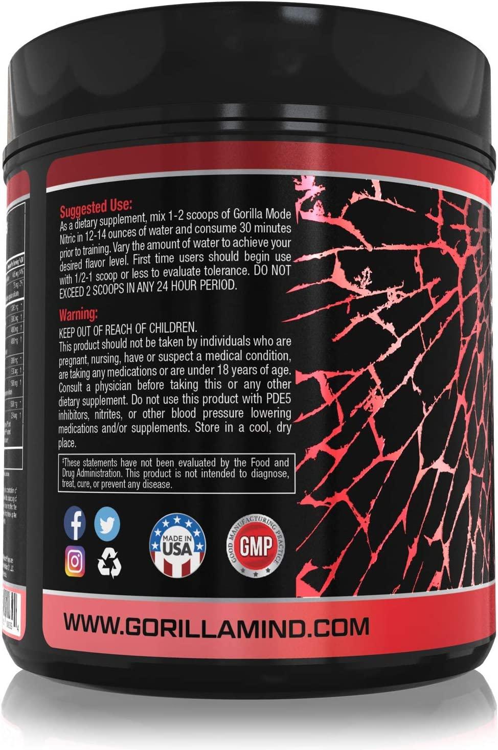 Best Tasting Gorilla Mode Nitric Stimulant Free PreWorkout Massive