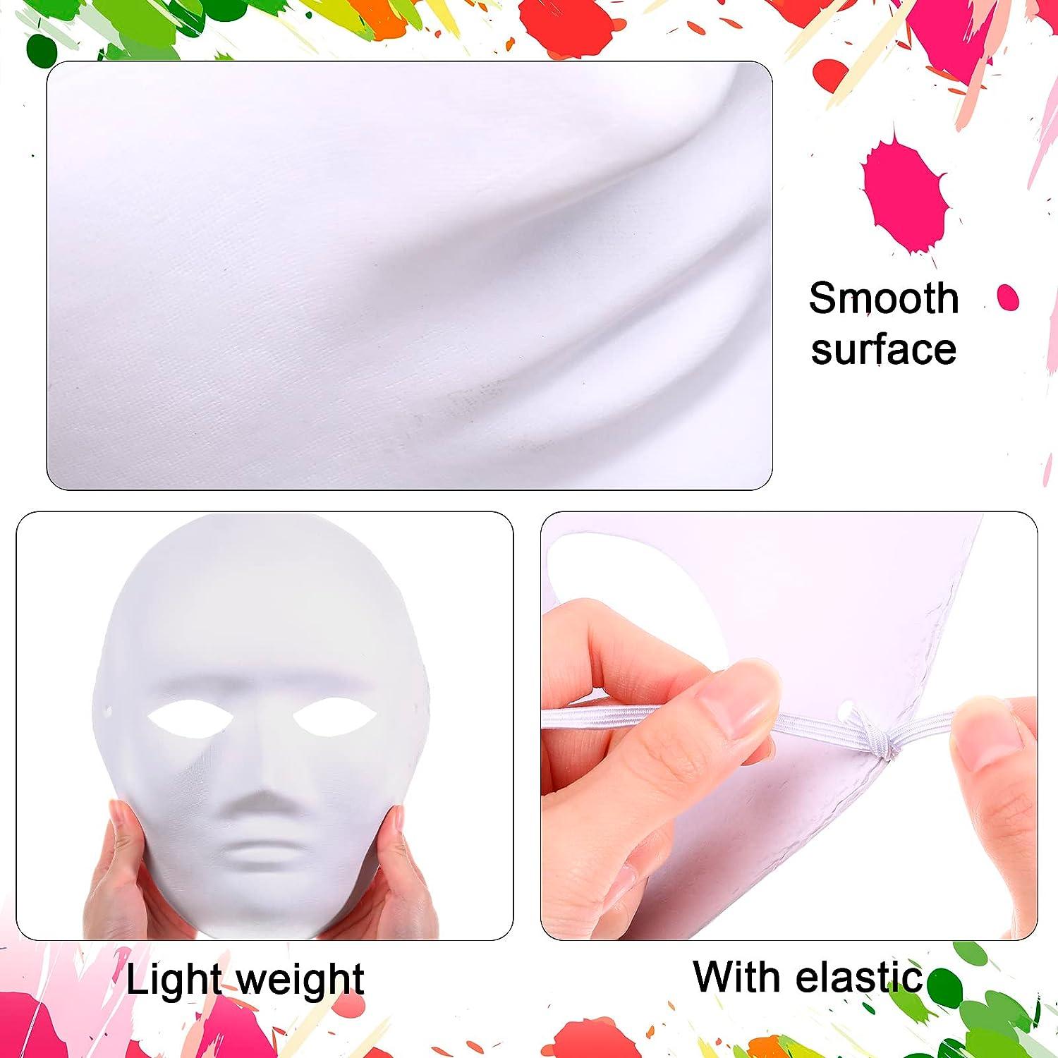 Aoriher 50 Pcs DIY Unpainted Masquerade Mask Bulk Paper Mache Mask DIY Full  Face Mask White