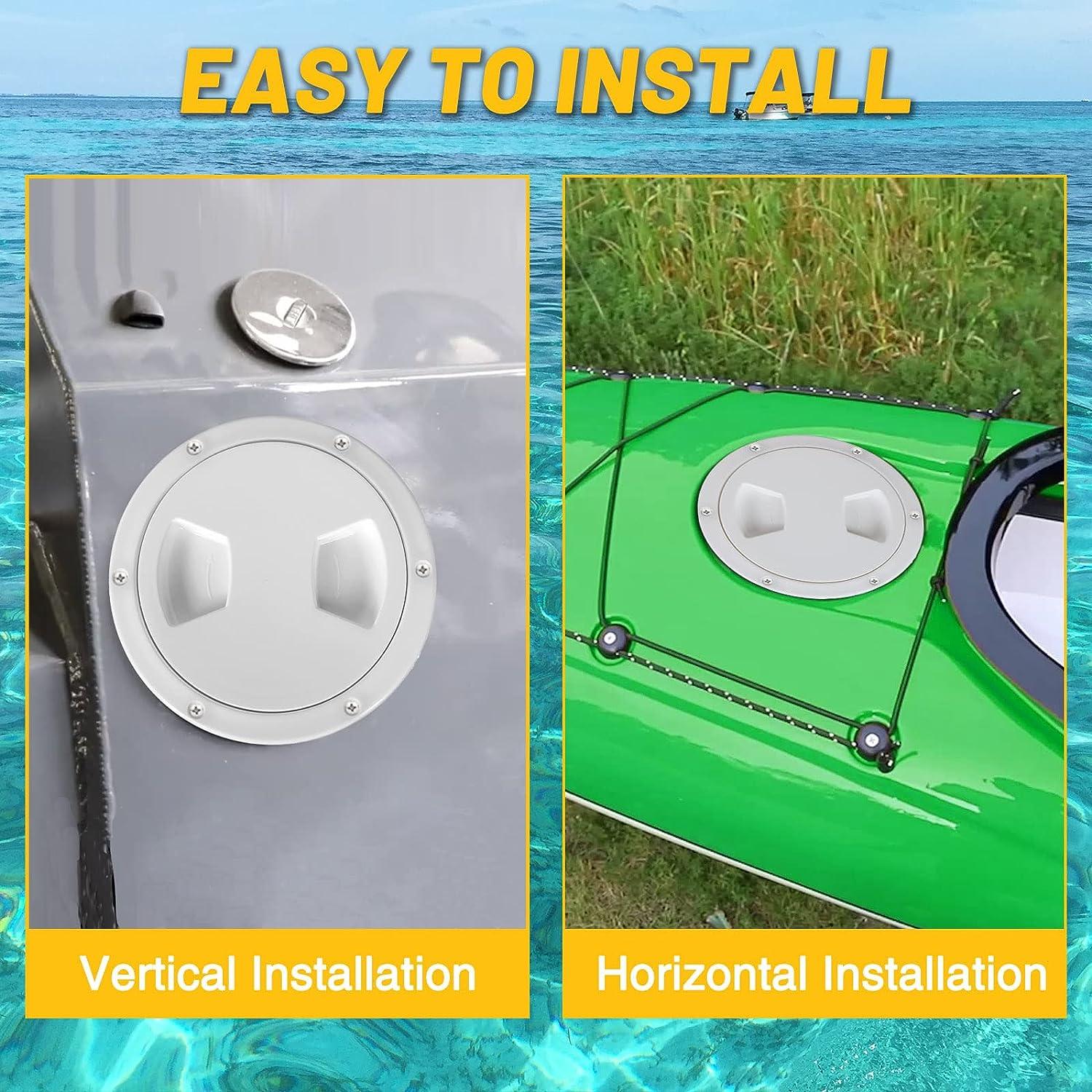 6 Inch White Round Boat Hatch Cover Universal Deck Plate for Marine