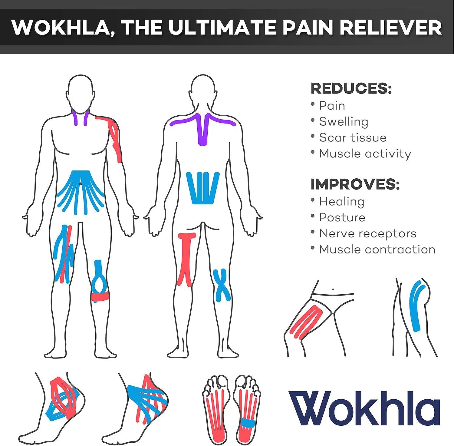 Black Kinesiology Tapes Waterproof Latex Free Muscle & Physio Tape 5M