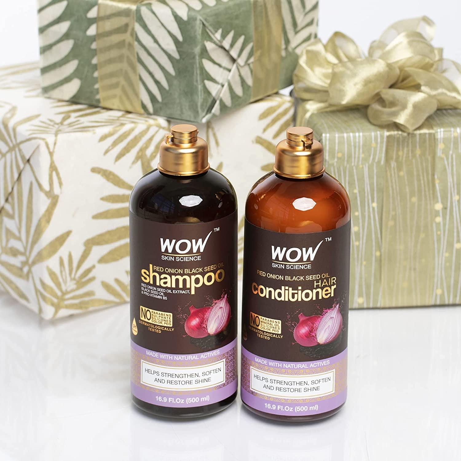 Wow Skin Science Red Onion Black Seed Oil Shampoo + Hair Conditioner 2  Piece Kit