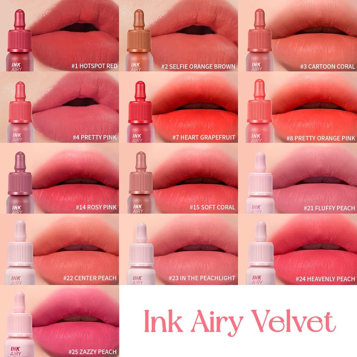 Peripera Ink Airy Velvet Lip Tint Liquid Lip (0.14 fl oz 001 HOTSPOT RED)
