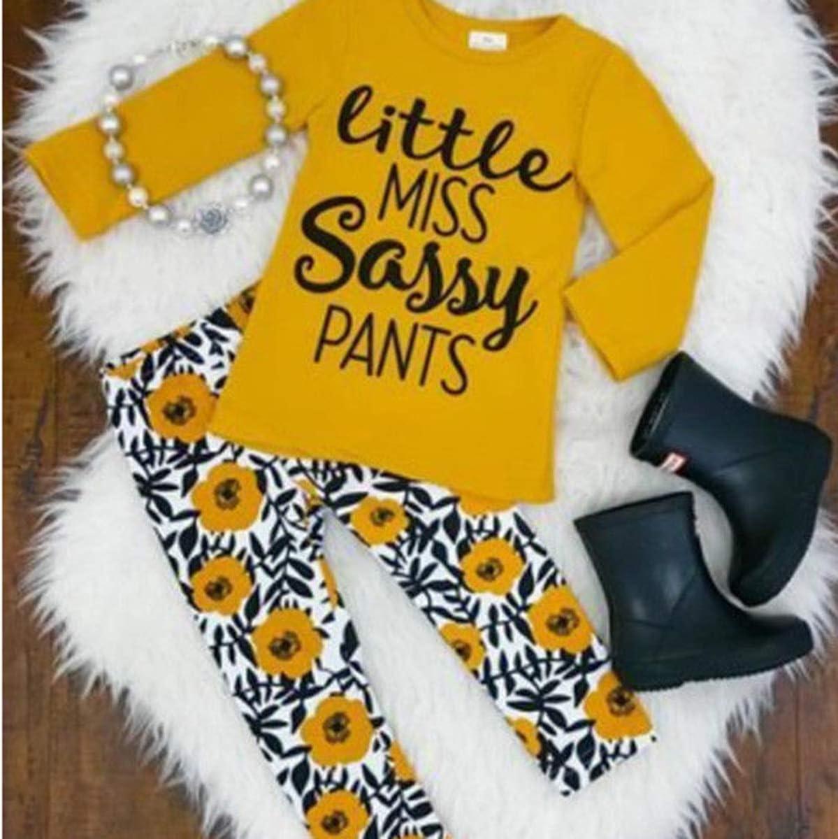 Puseky Toddler Girls Cute Letter Print Long Sleeve Shirt Floral