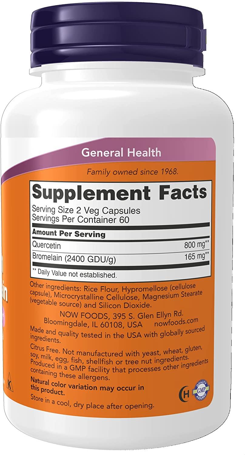 Now Foods Quercetin with Bromelain 120 Veg Capsules Immune Support