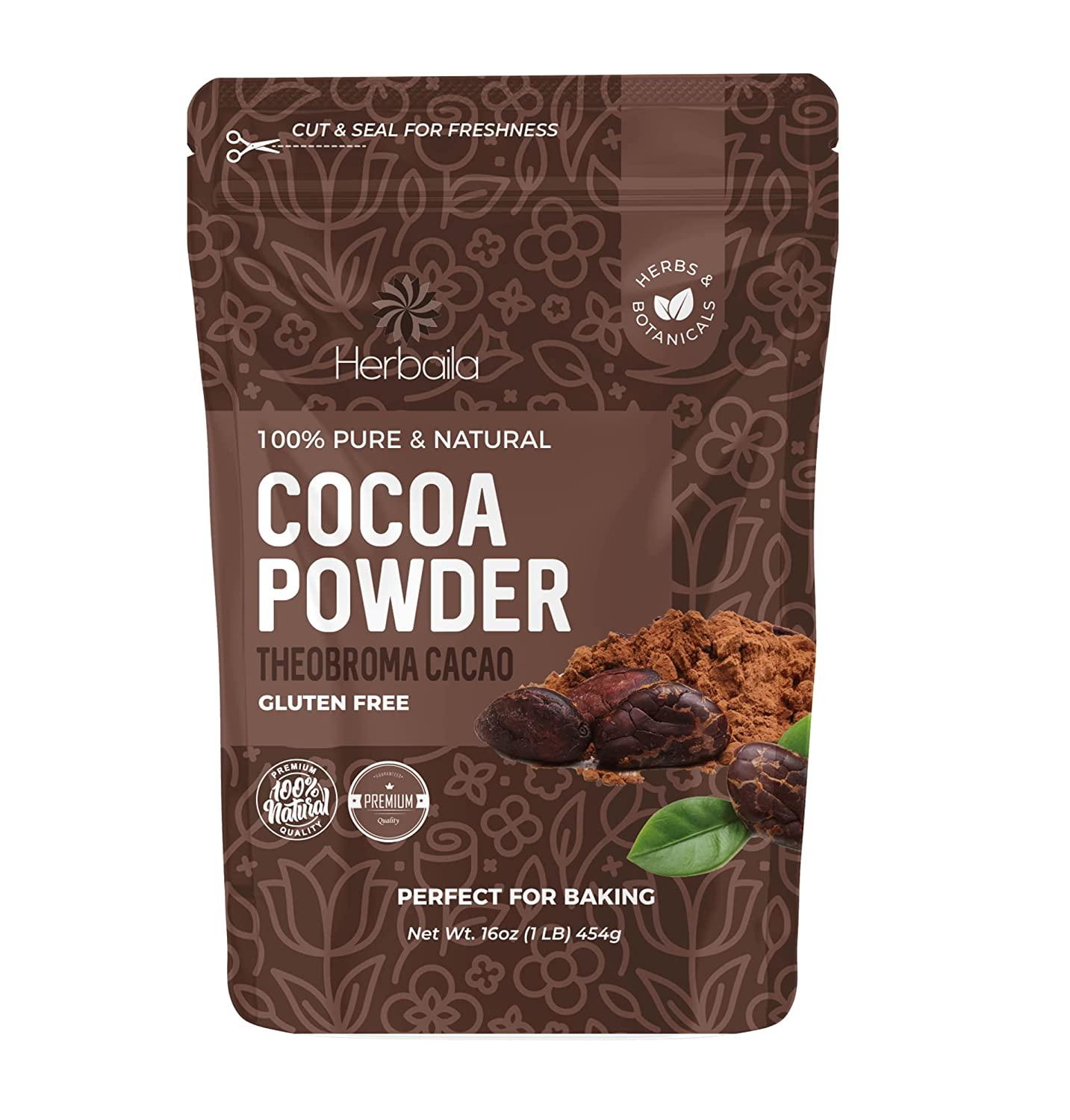 Cocoa Powder 16 oz. Raw Cacao Powder Unsweetened, Unsweetened Cocoa