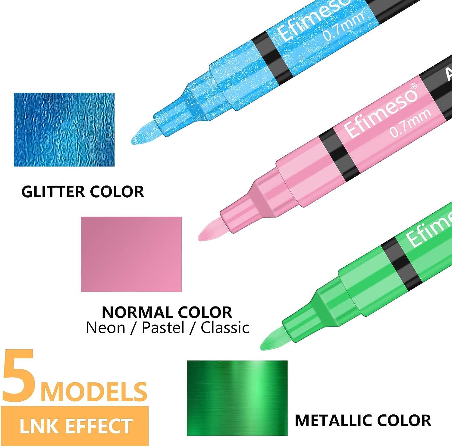 RESTLY Acrylic Paint Pens 60 Colors Acrylic Paint Marker 0.7mm Extra Fine Paint  Pens for Canvas Rock Painting Wood Glass Metal Ceramic stone