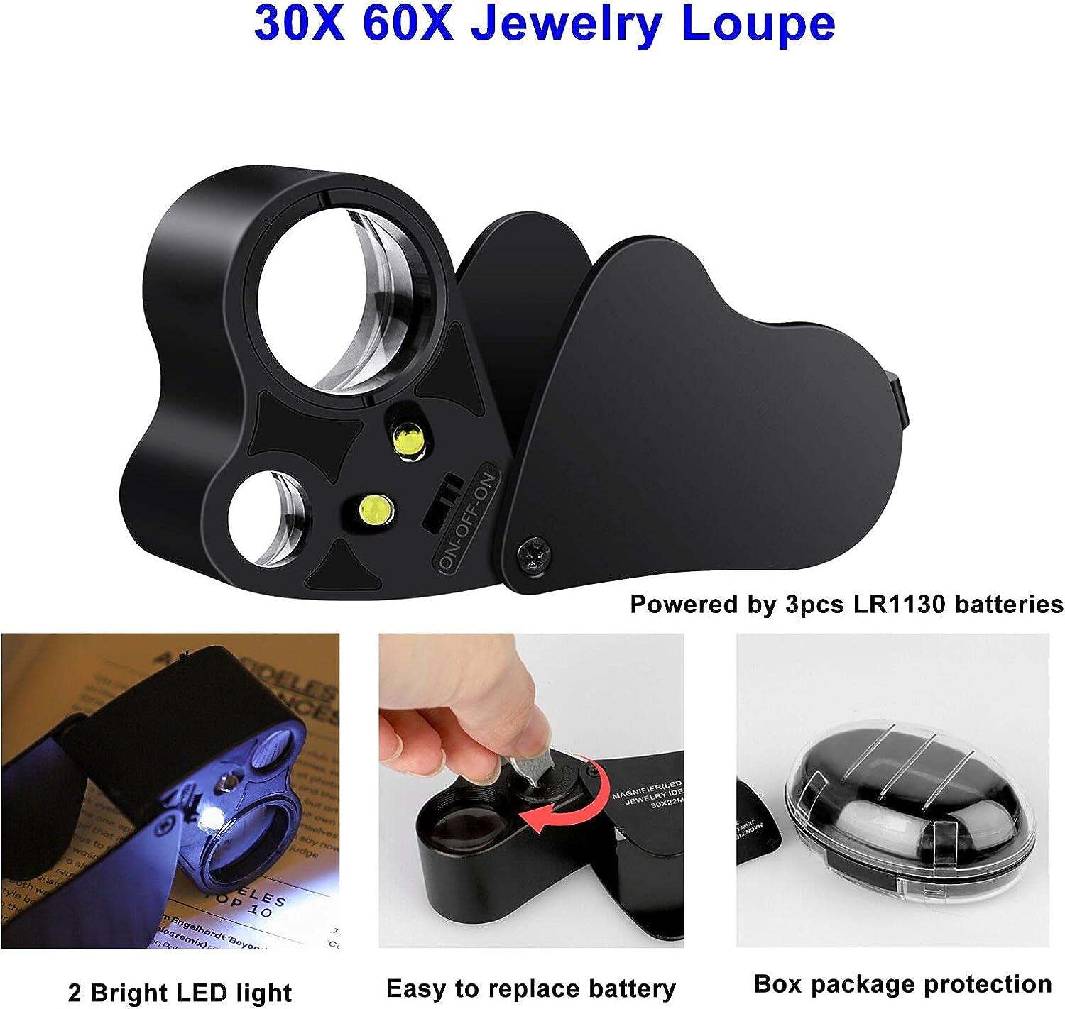 30X 60X 90X Jewelry Magnifier Magnifying Glass Optical Lens Loupe
