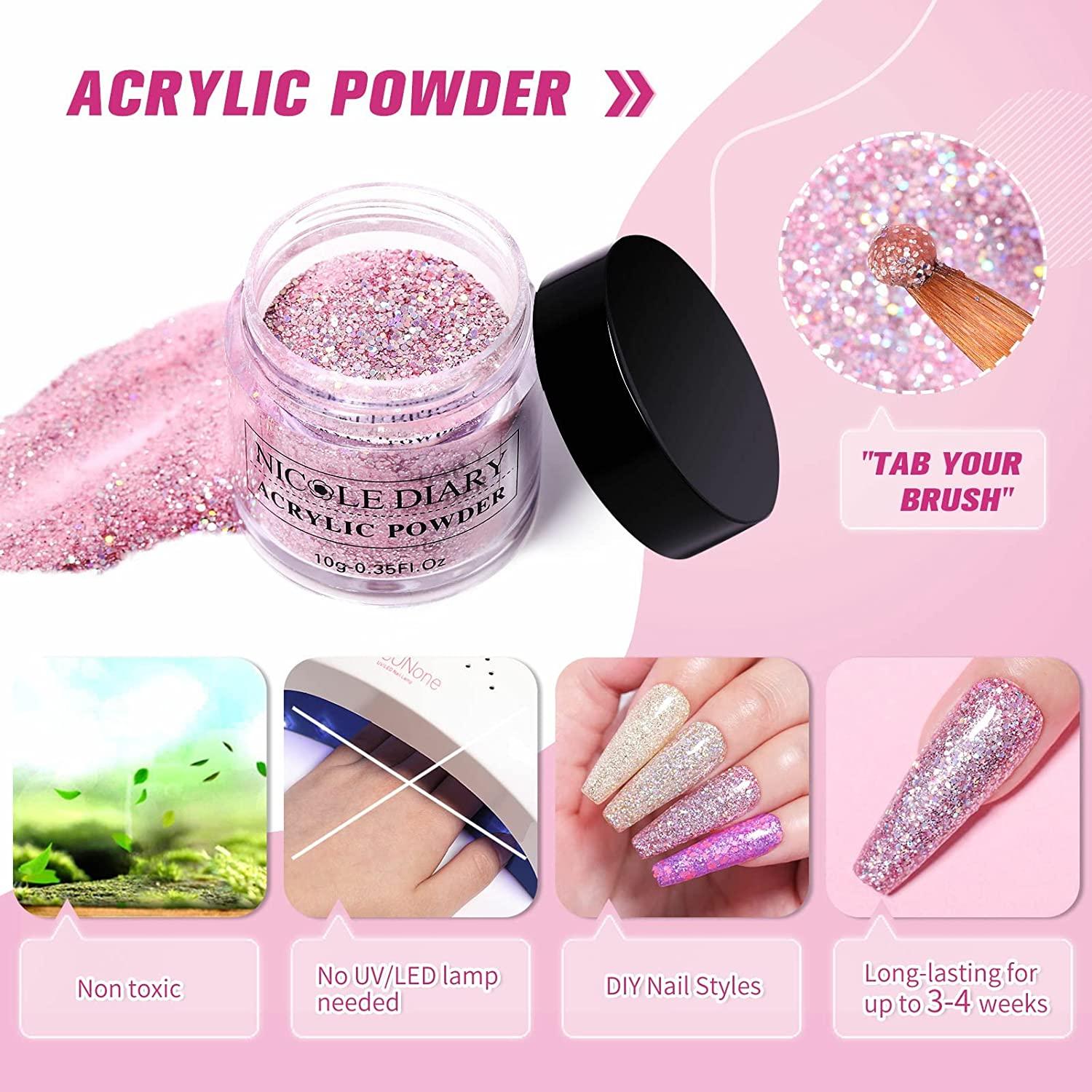 NICOLE DIARY Dip Dipping Powder Jelly Pink Nail Glitter Polish Chrome  Gradient Natural Dry Acrylic Nails Nail Art Decoration From Ladylove,  $53.83