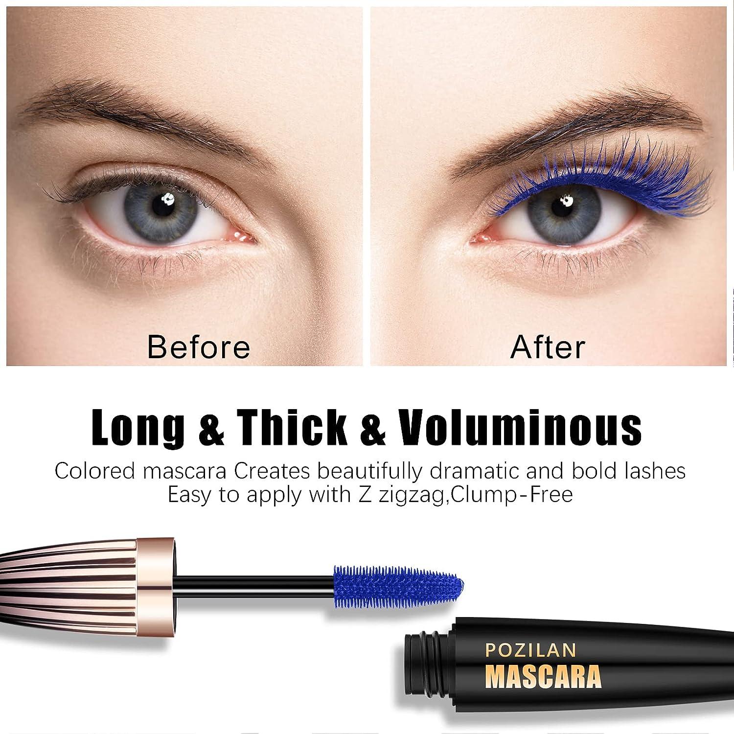 3 Colors Waterproof Mascara Set - Blue, Purple, Green | Voluminous