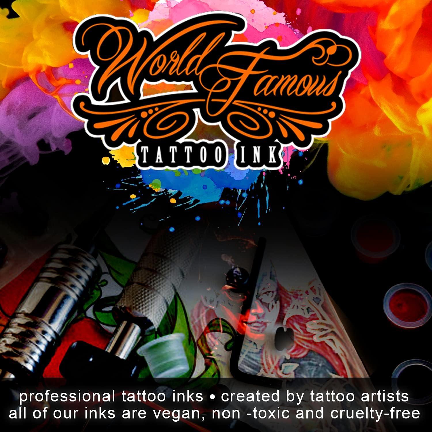 World Famous Tattoo Ink - 7 Color Simple Tattoo Kit - Professional