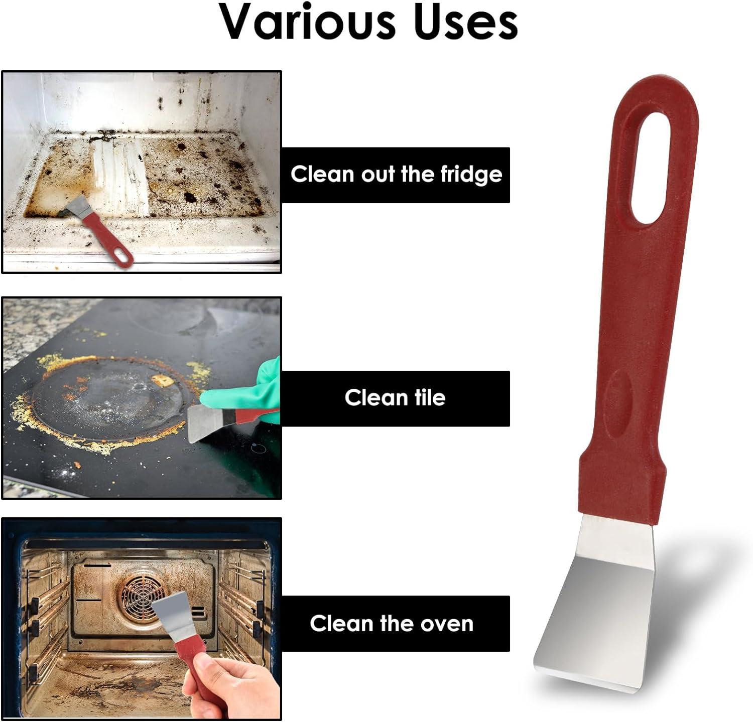 2 PCS Stainless Steel Oven Scraper NonScratch Glass and Ceramic