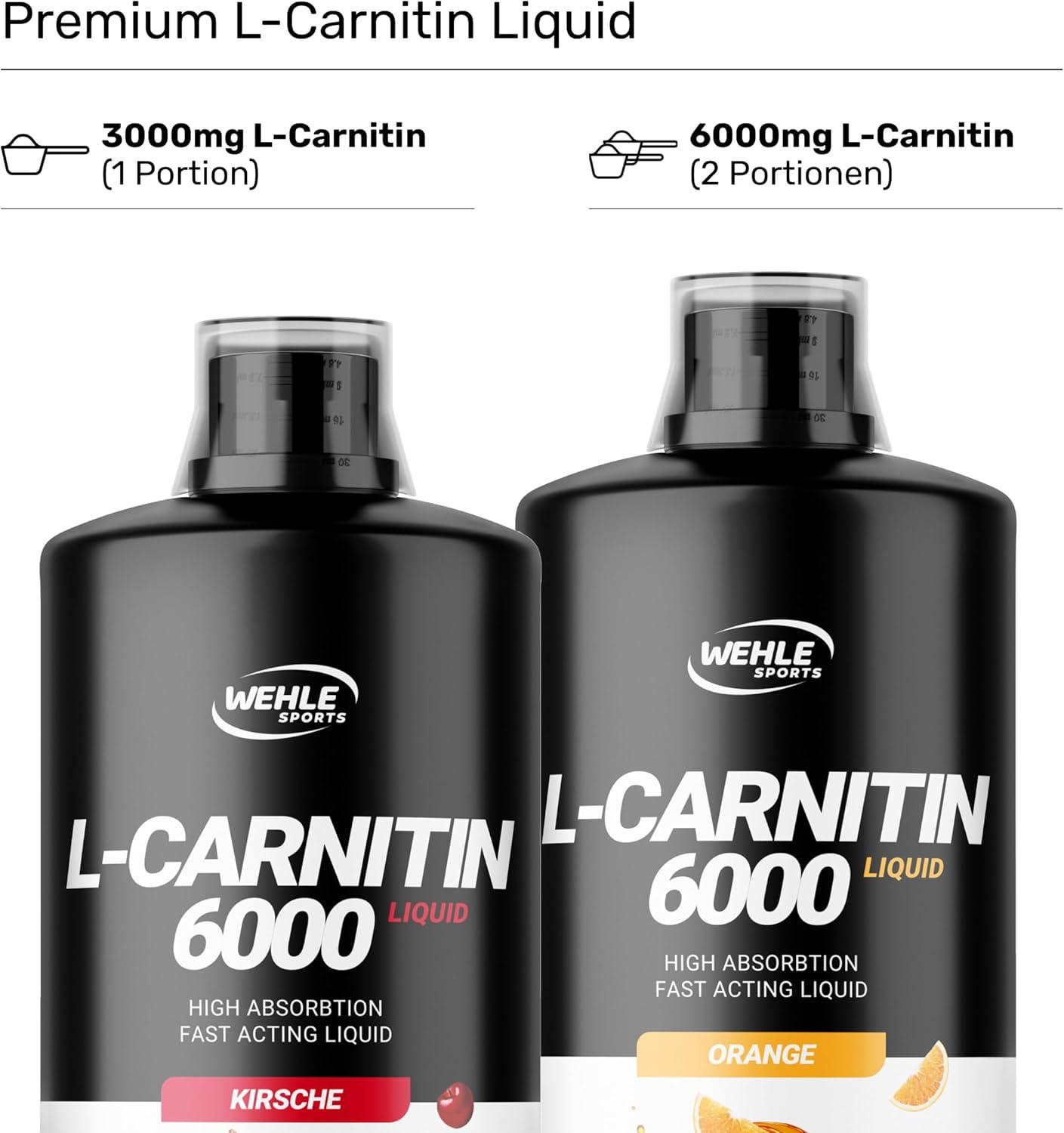 L-Carnitine 6000 Liquid (1000 ml) - High-Dose 6000 mg Amino Workout Drink -  Delicious Vegan Cherry Flavor - Wehle Sports | Buy Now with Express  International Delivery | GoSupps.com