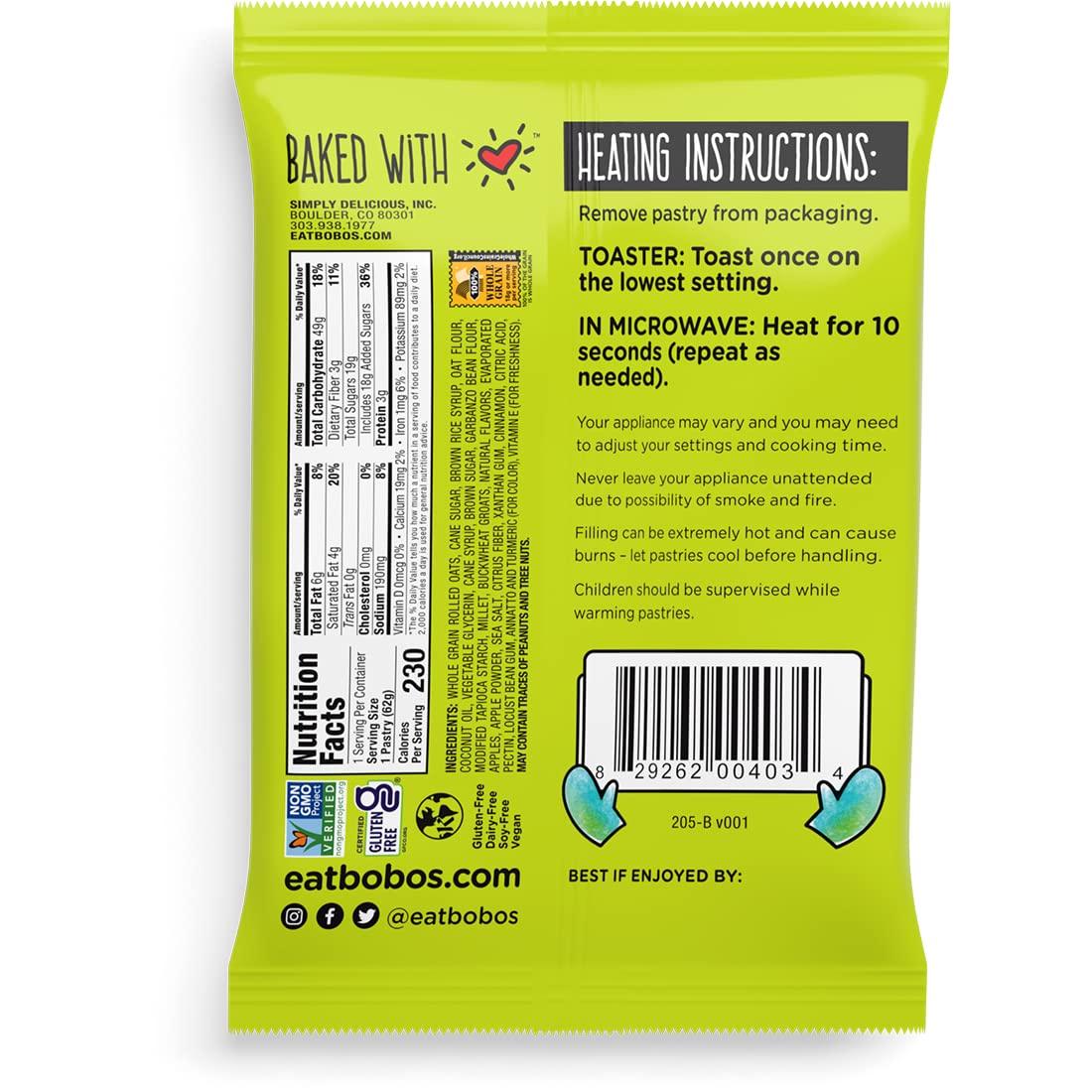 Bobo's TOASTeR Pastry, Apple Pie, 2.5 oz Pastry (12 Pack), Gluten Free