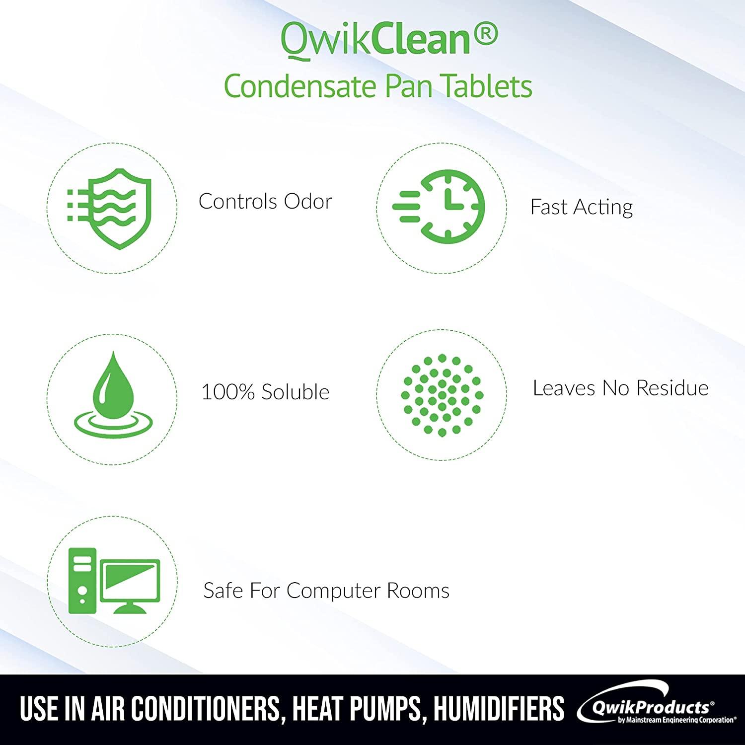 QwikTreat Condensate Pan Treatment Tablets FastActing A/C Cleaner for Odor Control & Water