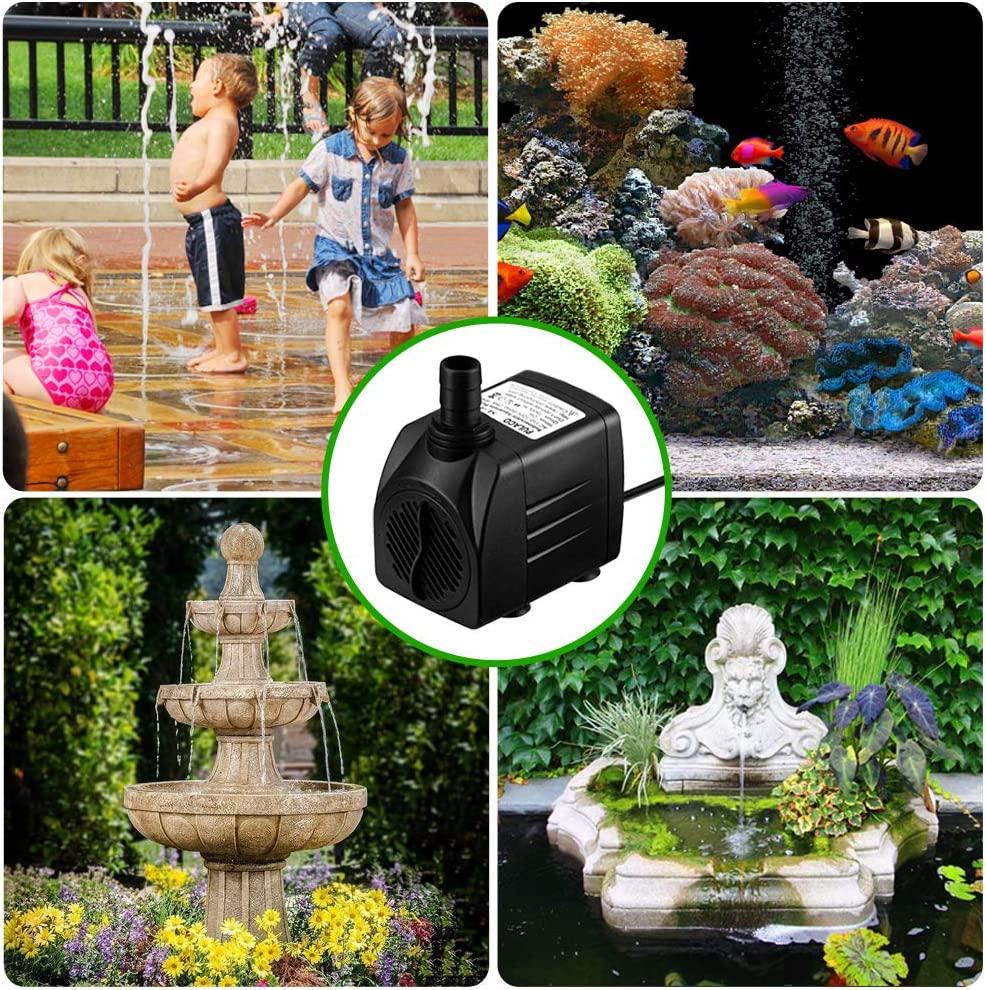 PULACO 400GPH Submersible Water Pump with 5 ft Tubing Durable Fountain Pump for Pond, Aquarium