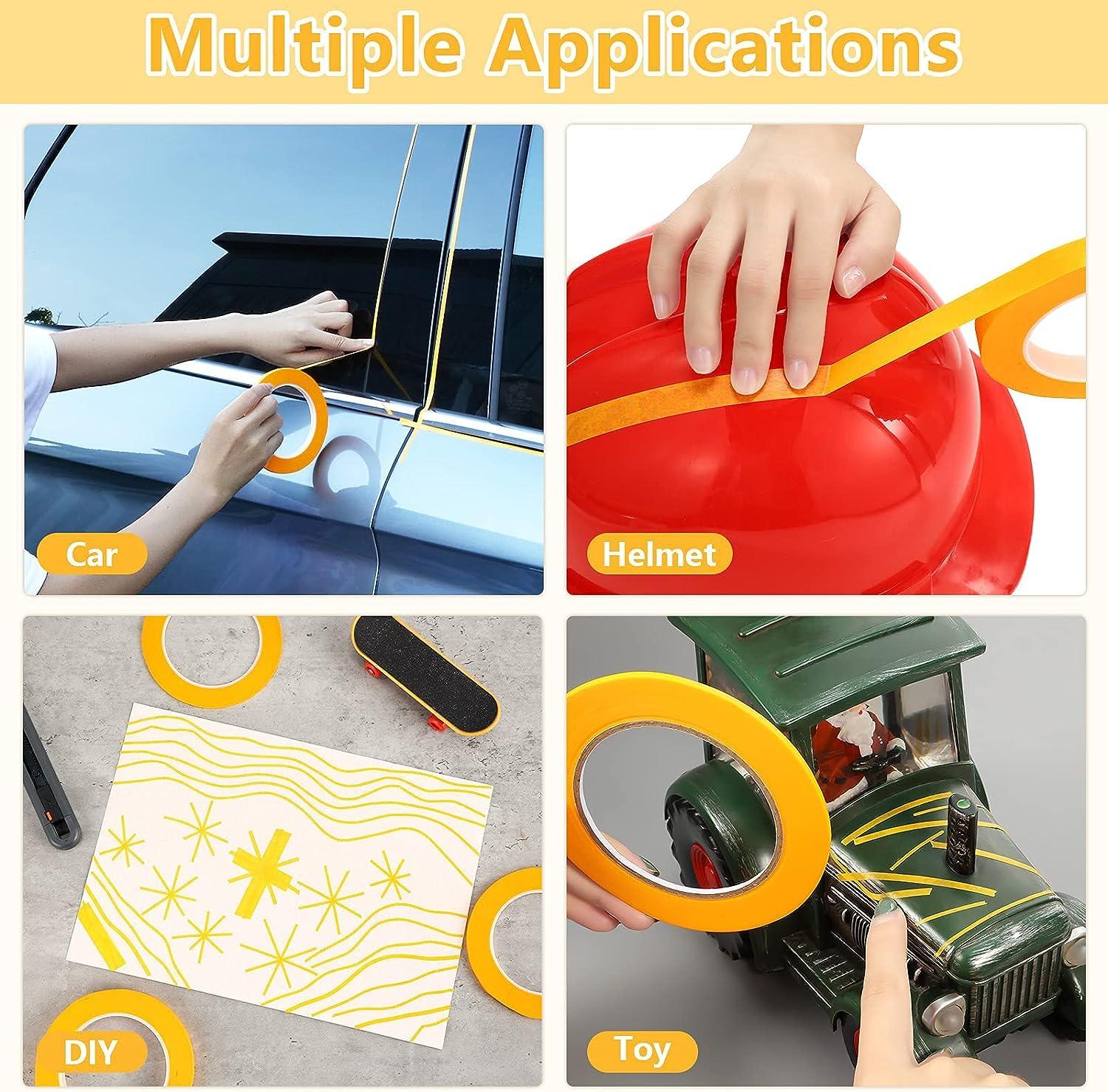 5 Rolls Pinstripe Tape - Masking Tape - Thin Painters Masking Automotive  Tape for DIY, Car, Auto, Paint, Art, Tumblers (Yellow)
