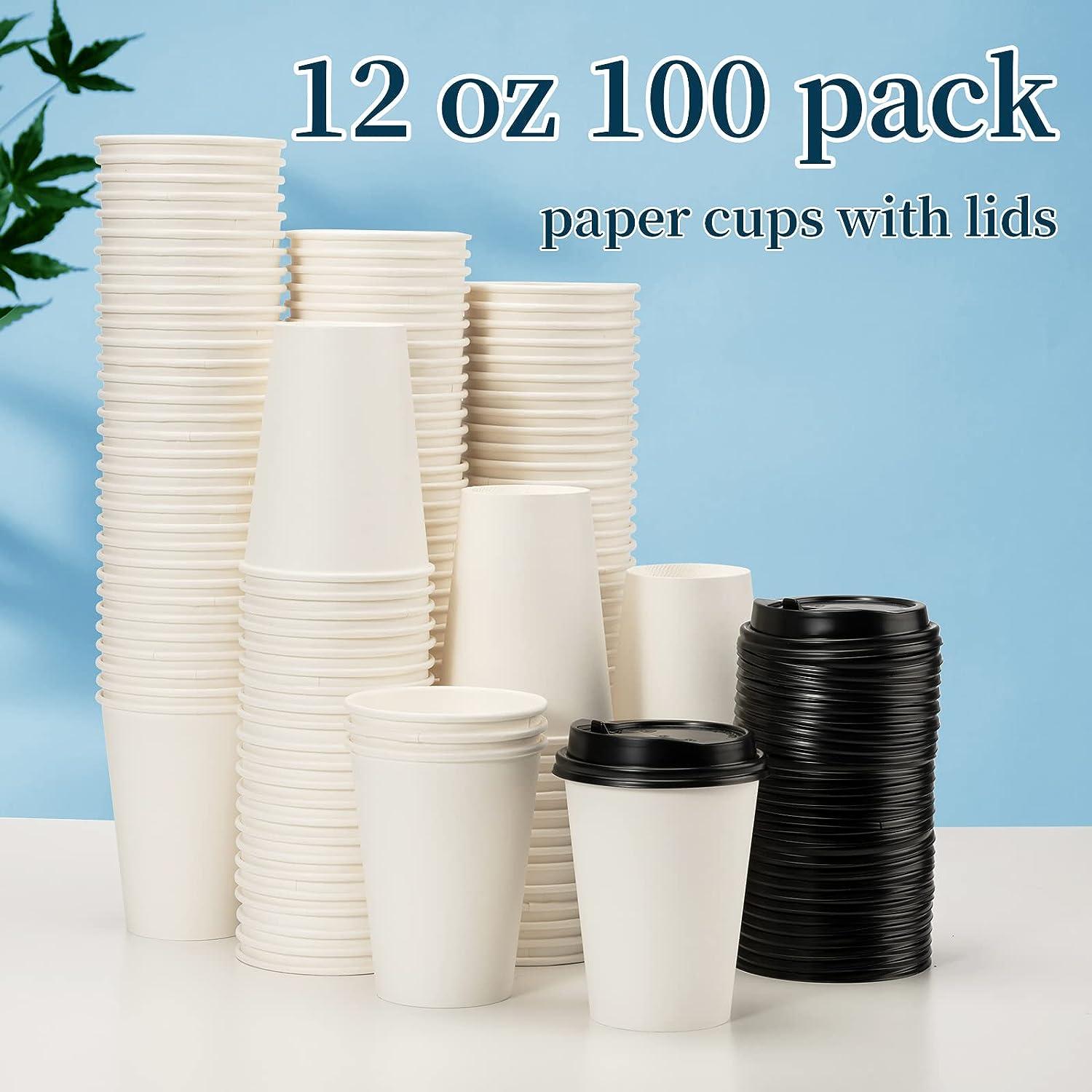 12 oz RACETOP Paper Coffee Cups with Lids 100 Pack - Disposable Hot Cups |  Buy Now with Express International Delivery | GoSupps.com
