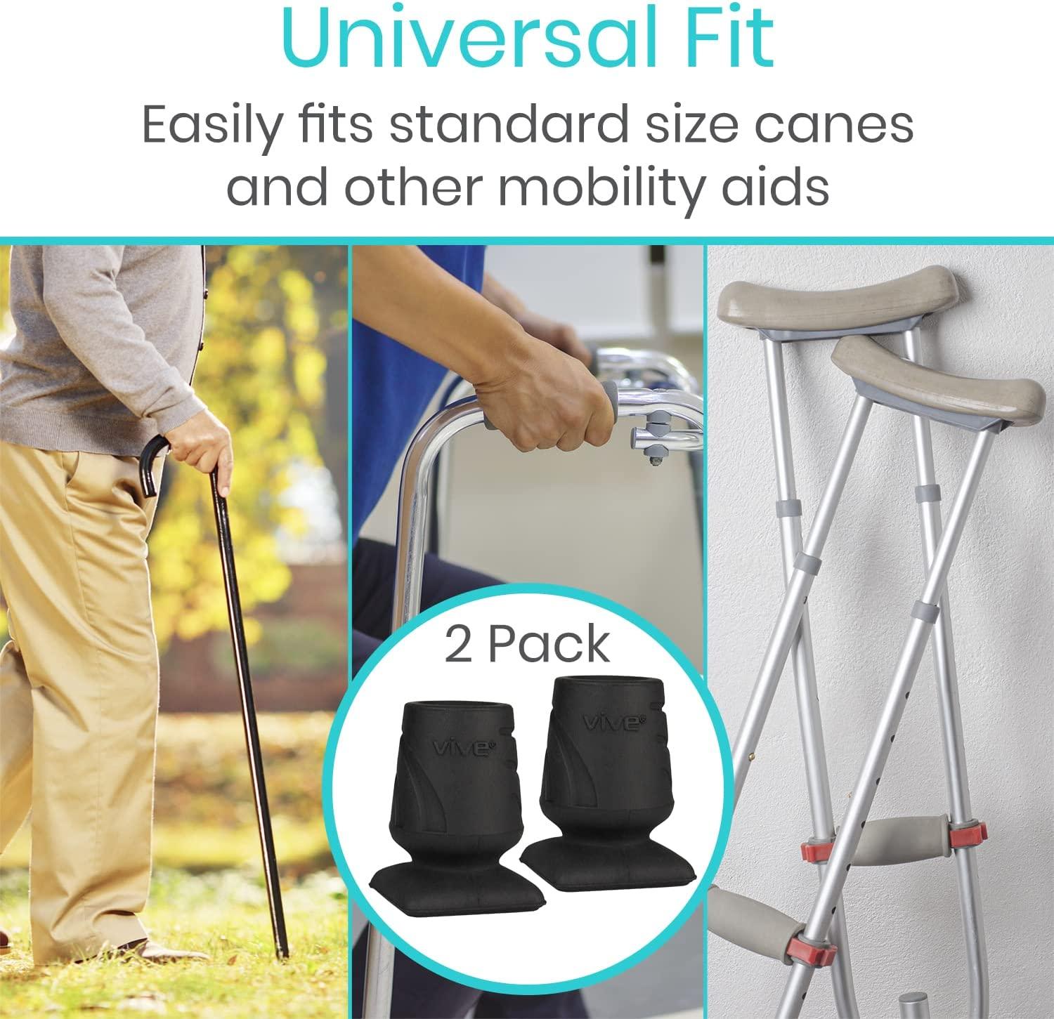 Vive Cane Tips Rubber Heavy Duty Replacement Attachment Feet (2 PCS