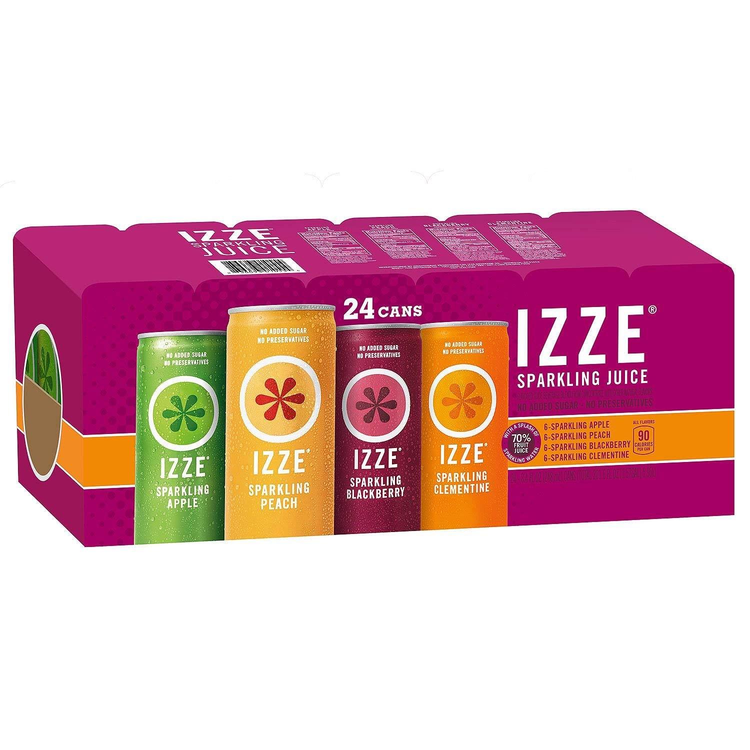IZZE Sparkling Juice Variety Pack 24 Cans, 8.4 oz Each