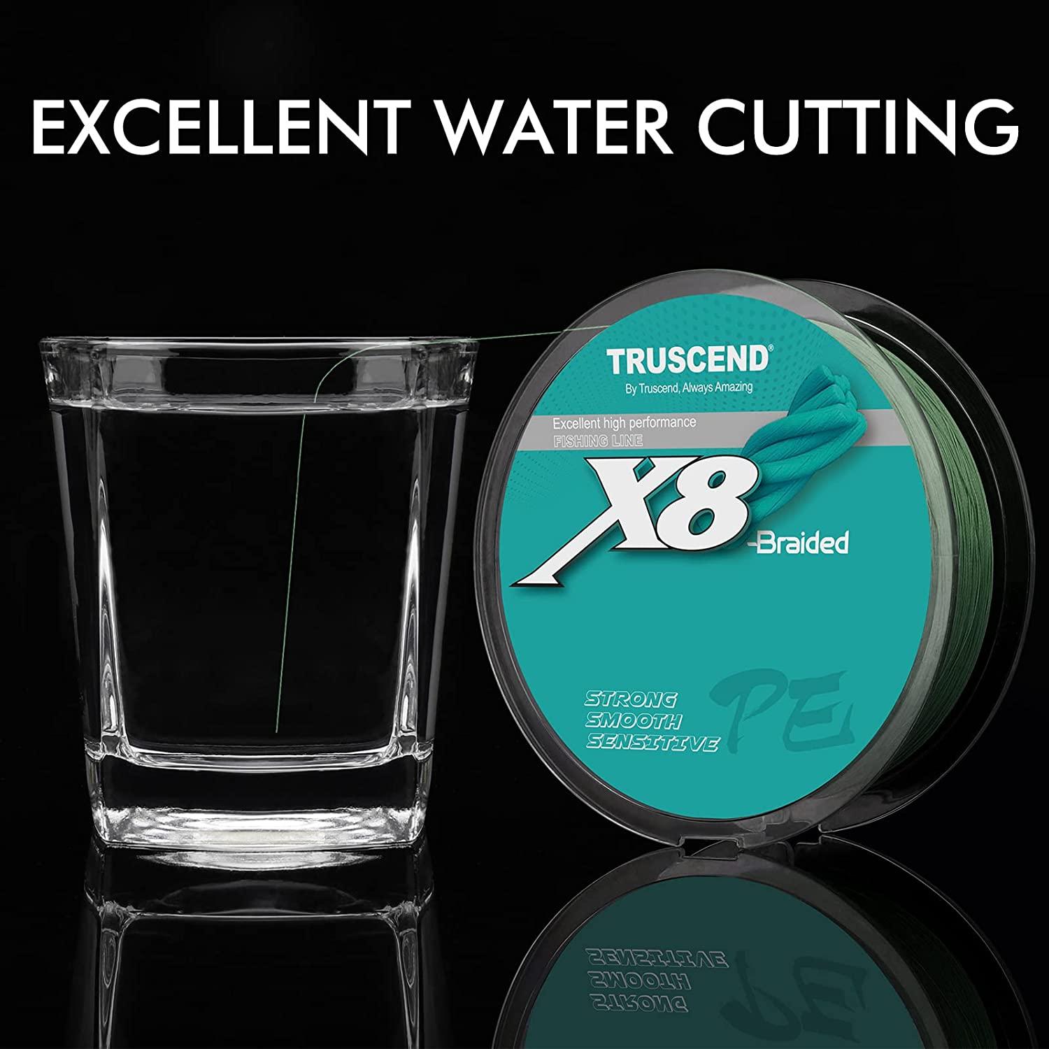 TRUSCEND Long Colorfast X8 編組釣り糸 独自のトーナメントグレード プリントや染料ウィービングテック 超薄型＆パワーアップ 滑らか ソフト 感度 A5 並行輸入 TRUSCEND X8 Braided Fishing Line, Upgraded Spin Braid Fishing Line, Smooth  and Ultra Thin Braided Line, Fishing Wire Super Strength and Abrasion