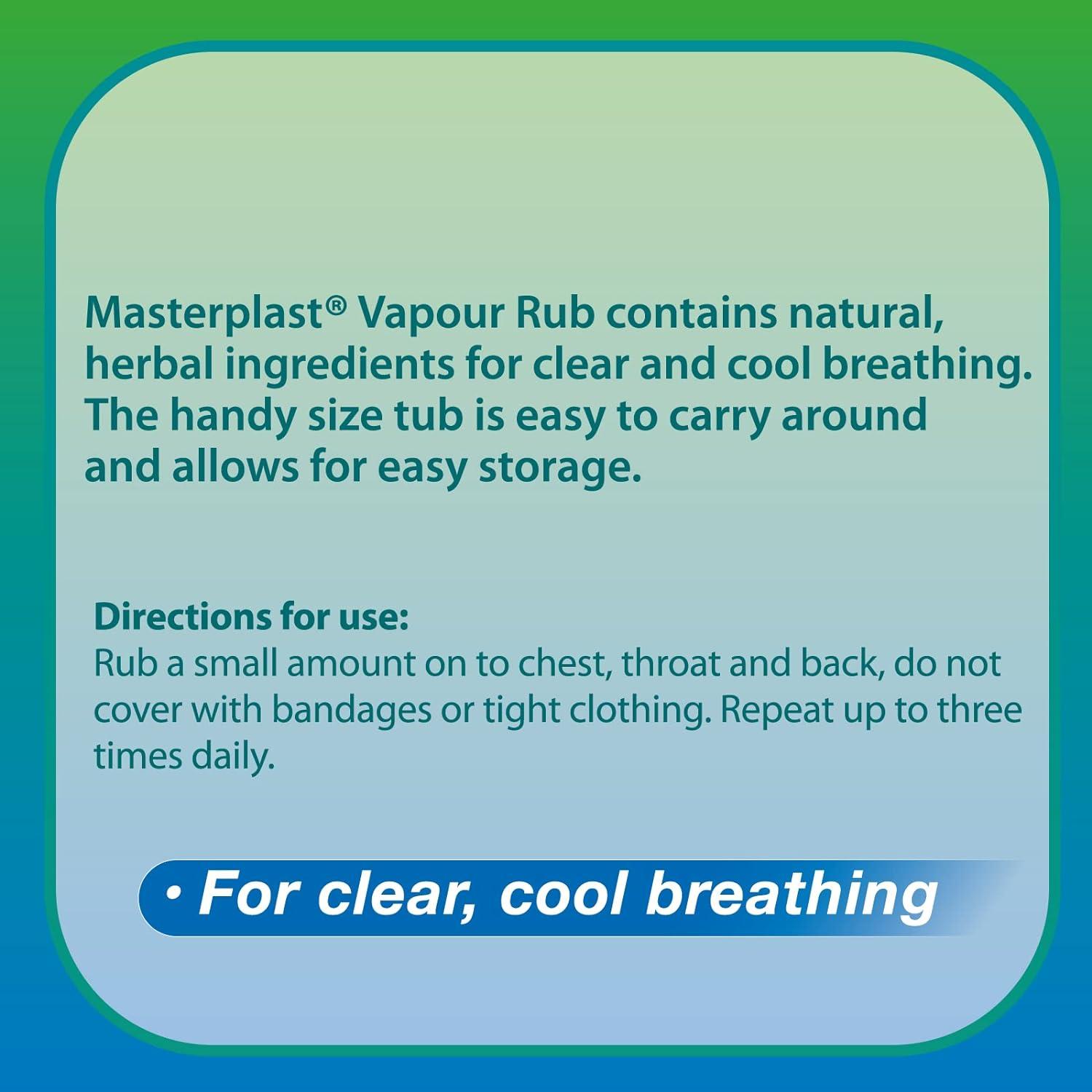 Masterplast Vapour Rub Easy Breathing Relief & Comfort Ready To Use 100G