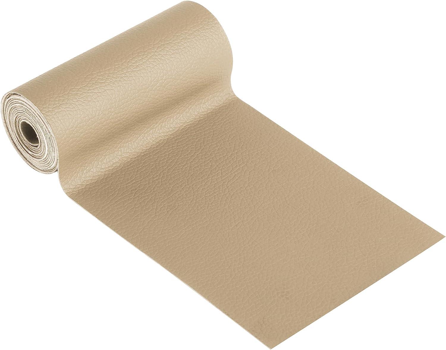 Beige Color Leather and Vinyl Adhesive Repair Patch, Sticky Vinyl