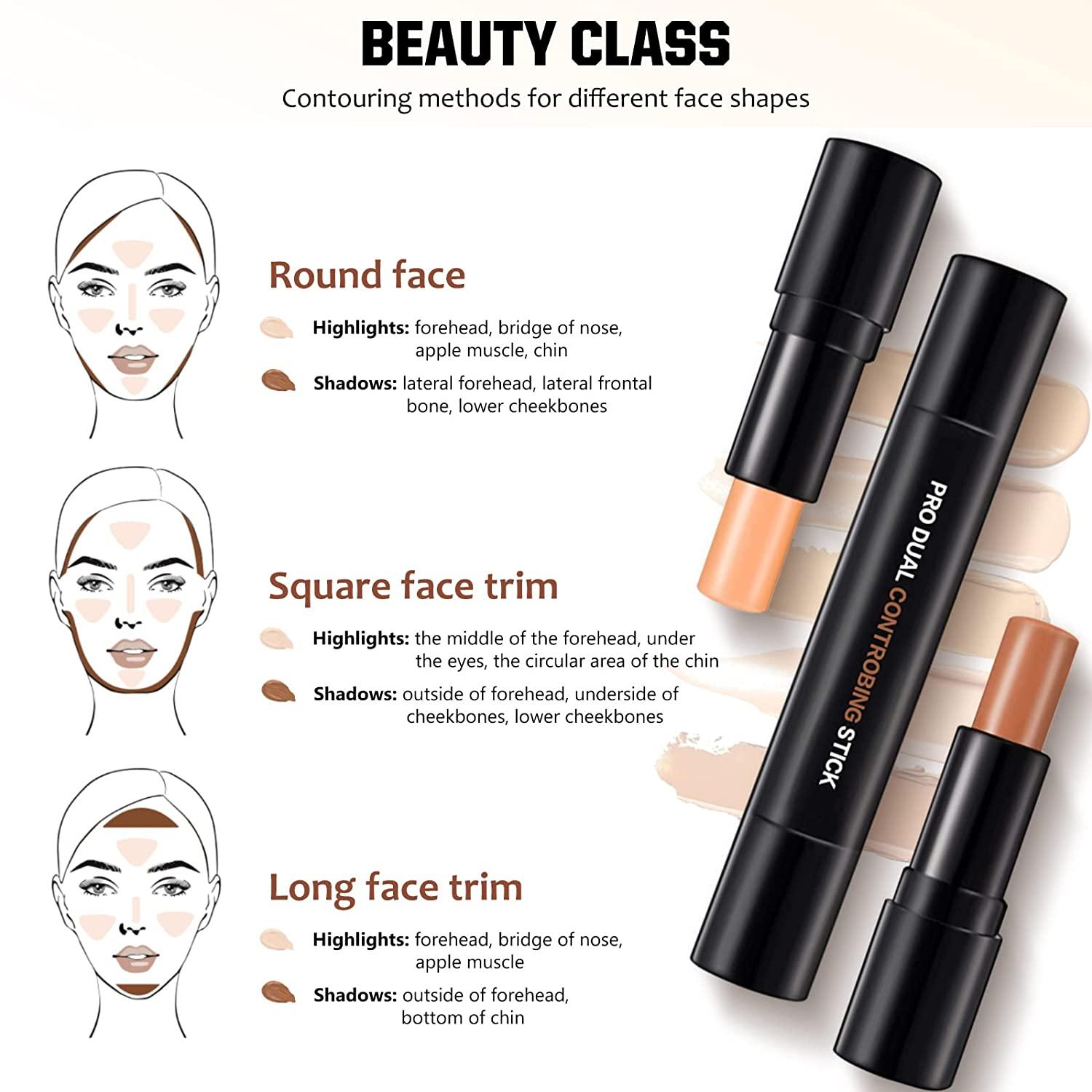 Cream Bronzer Contour Stick, Concealer Stick,Highlighter Makeup Stick