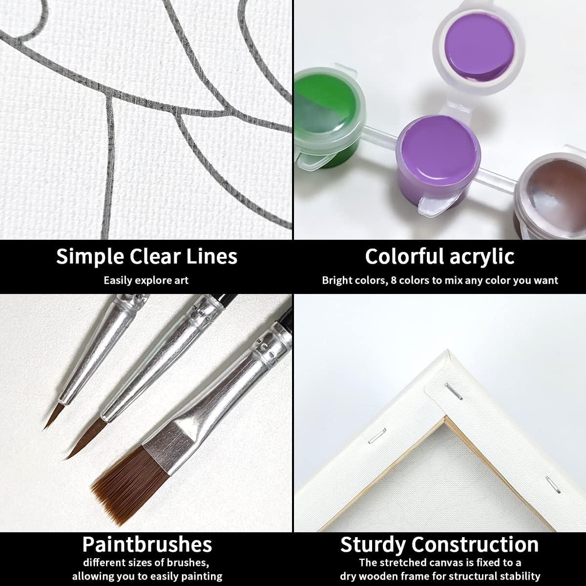 VOCHIC Canvas Painting Kit Pre Drawn Canvas for Painting for