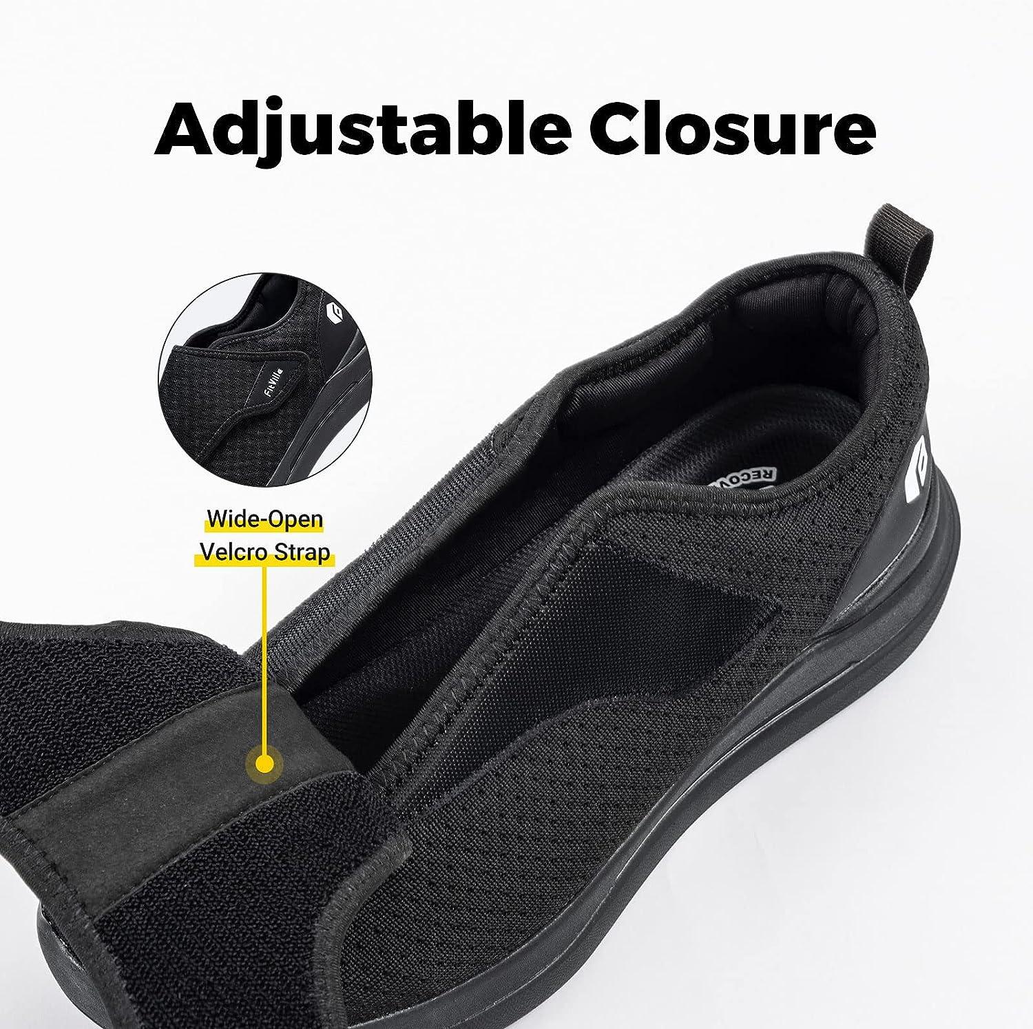 FitVille Men's Diabetic Shoes Extra Wide Slipon for Swollen Feet