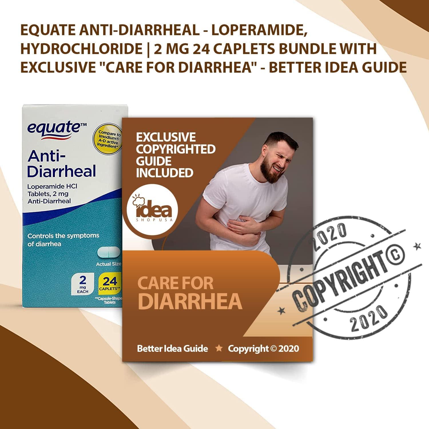 Equate AntiDiarrheal Loperamide Hydrochloride 2mg 24 Caplets Bundle