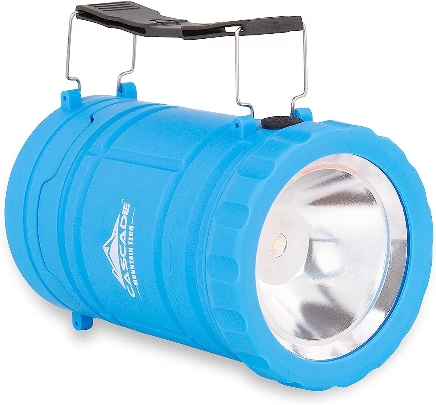 Cascade Mountain Tech Collapsible Flash Pop 2-in-1 Lantern/Flashlight Blue