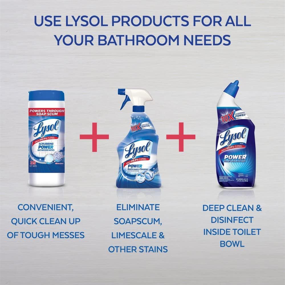 Lysol Power Bathroom Cleaner Spray, Island Breeze, 28oz (Pack of 2)
