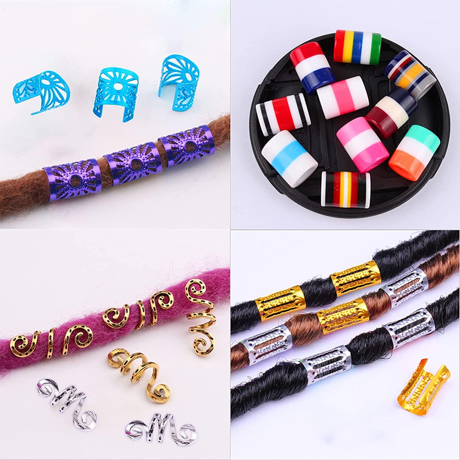 Fabric Dreadlock Bead Tubes Dreadlock Beads Hair Accessories Braid For Hair  24 Pieces Variety Style (MIX COLORS)