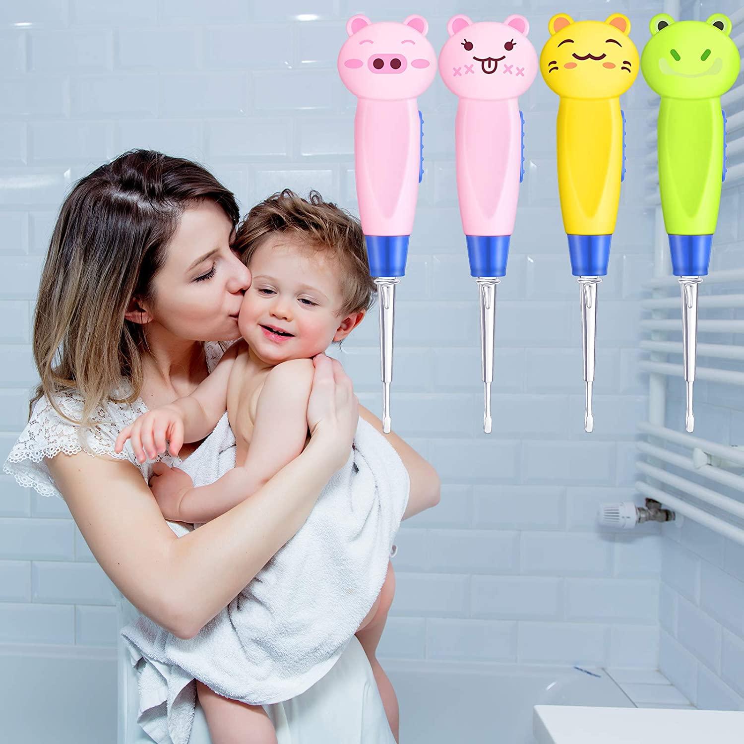 Tondiamo 4 Pieces Kids Ear Wax Removal LED Light Children Earwax Remover  Tool LED Illuminated Ear Pick Ear Wax Remover Clip Tweezers Ear Spoon  Cleaner with LED Light for Kids