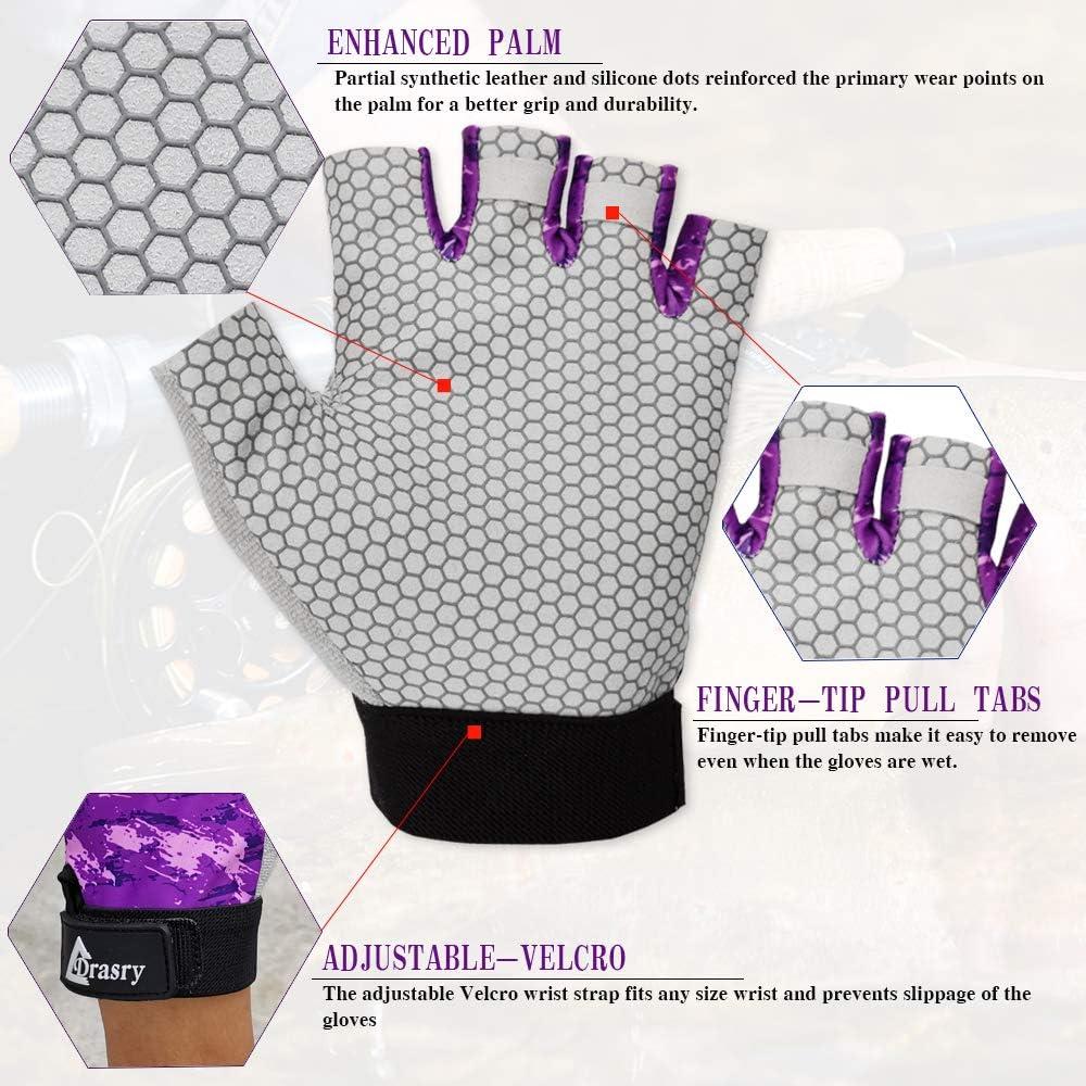 Drasry UV Fishing Gloves Fingerless Sun Protection Men Women UPF50