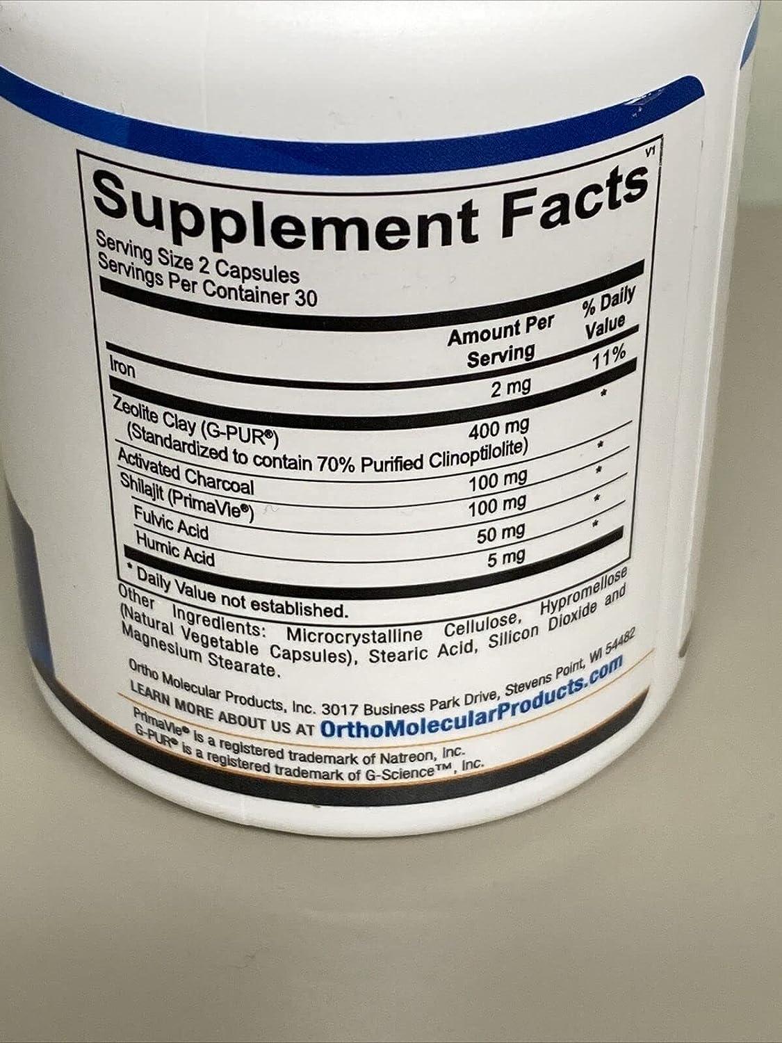 Ortho Molecular ZBinder Gastrointestinal Health 60 Capsules Detox Support with Zeolite