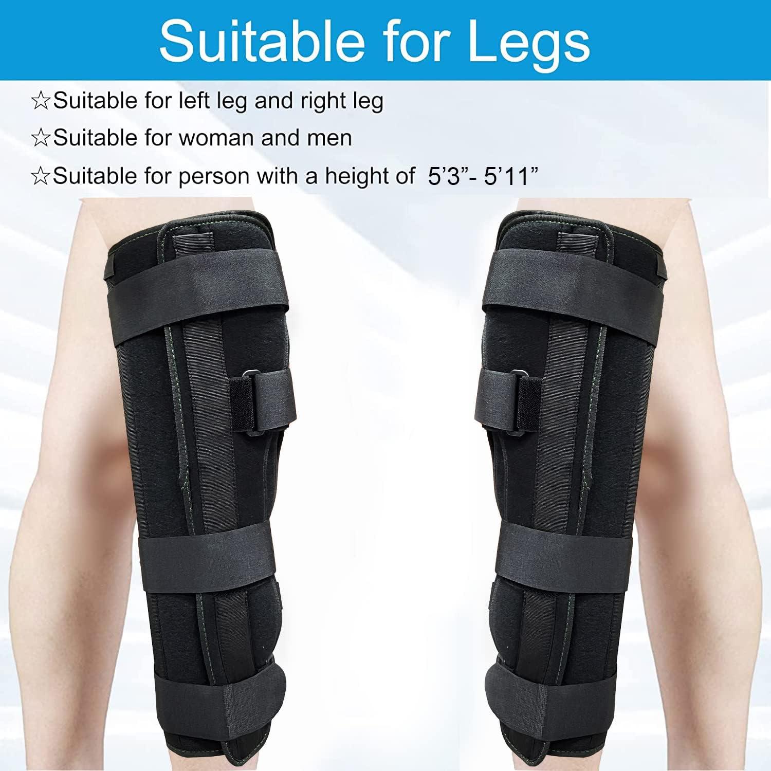 3-Panel Knee Immobilizer Full Leg Support Brace Aluminum alloy Straight  Knee Splint - for Knee Pre-and Postoperative & Injury or Surgery Recovery  (Update Size M) Update Medium