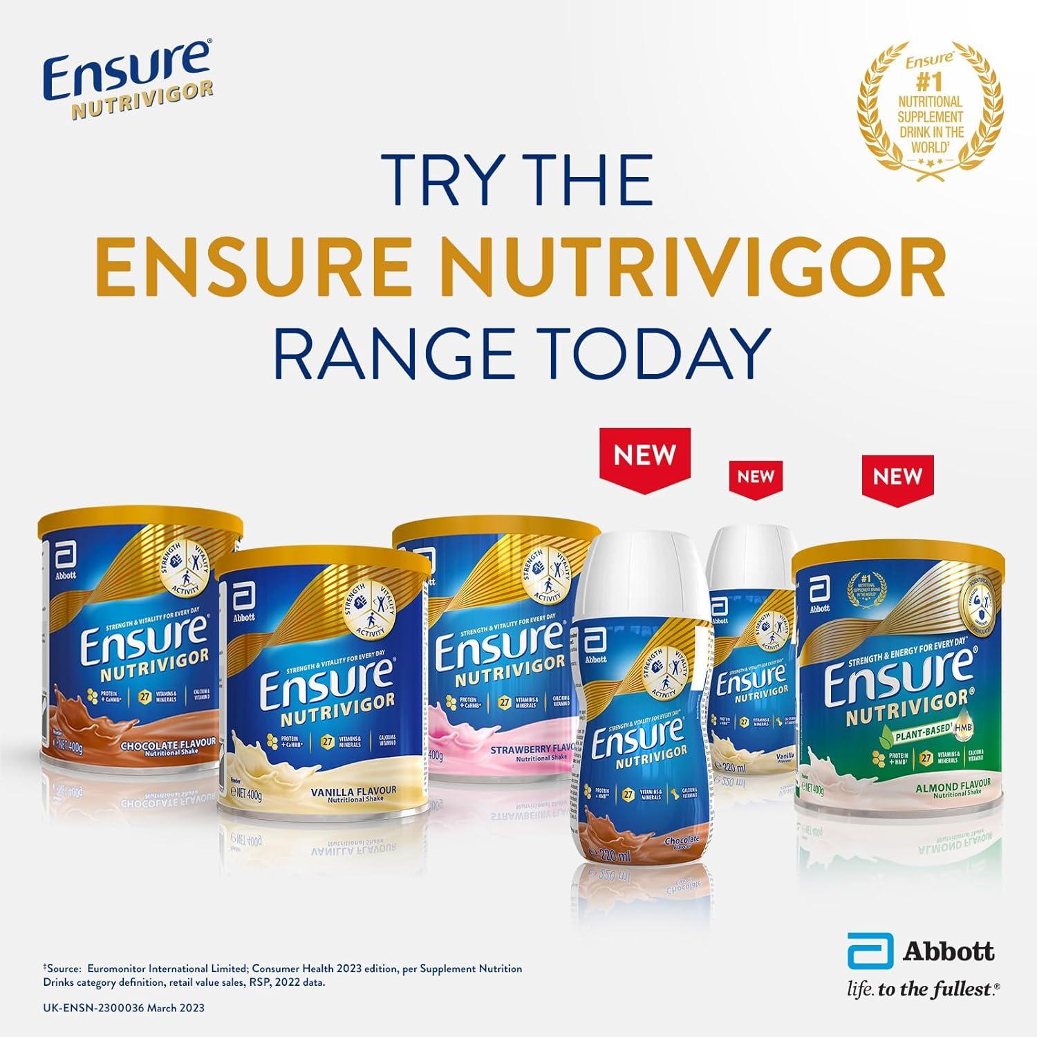 Ensure NutriVigor Nutritional Shake Supports Strength Energy