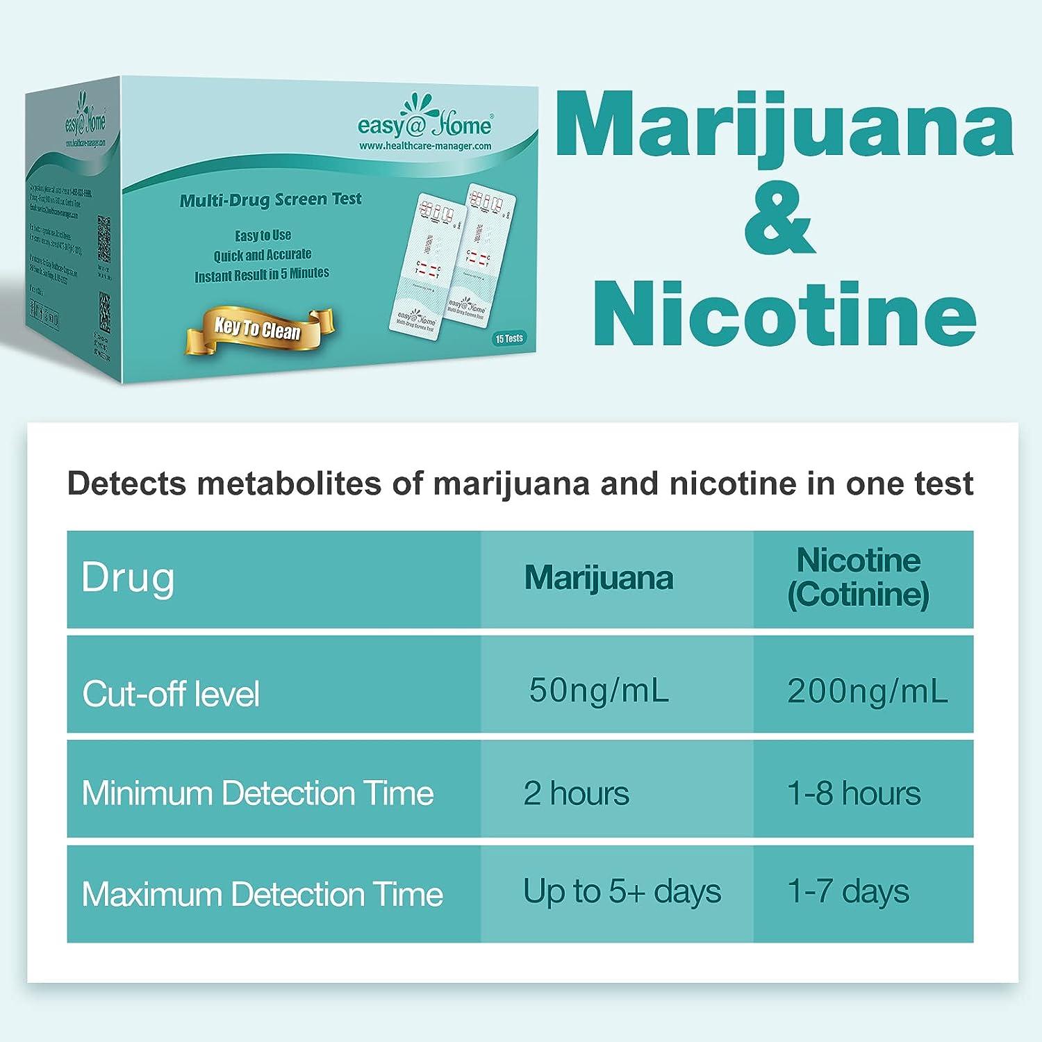EasyHome 2 Panel Nicotine Cotinine Test Kit Accurate Home Testing, Over The Counter 15 Count