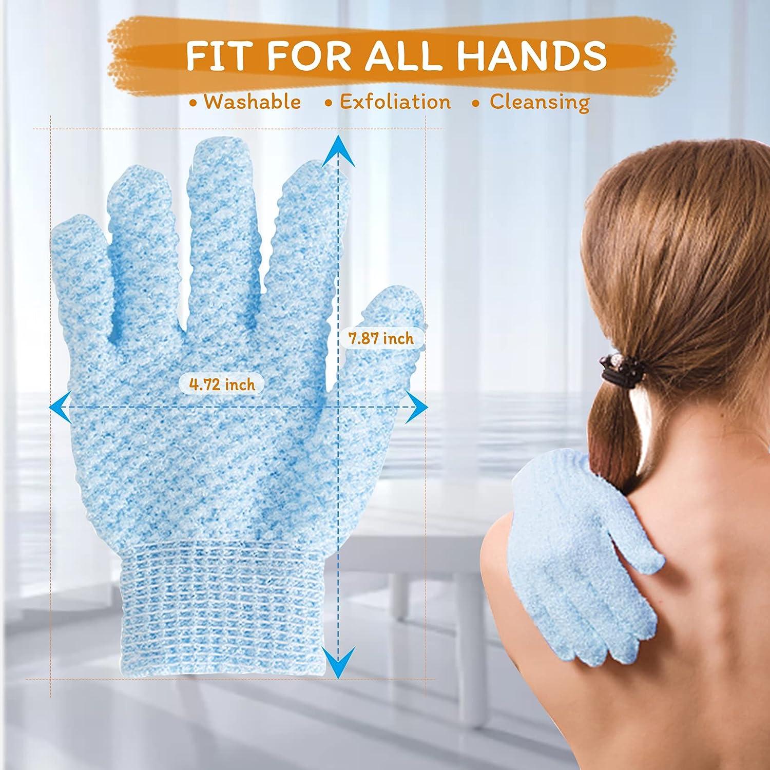 Waschies Slip-On Shower Gloves Pack Of 2 | Super Soft, Washable, Hypoallergenic | Water-Only Cleaning