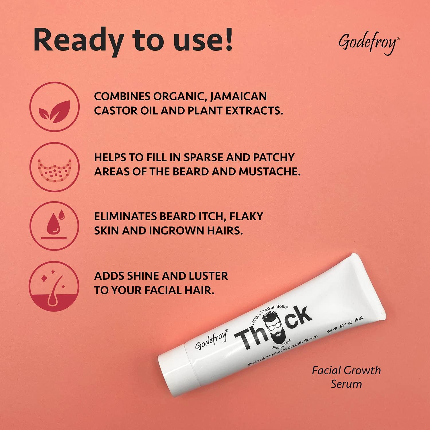 Godefroy Thick Beard and Mustache Growth Serum for Ethnic Hair Types